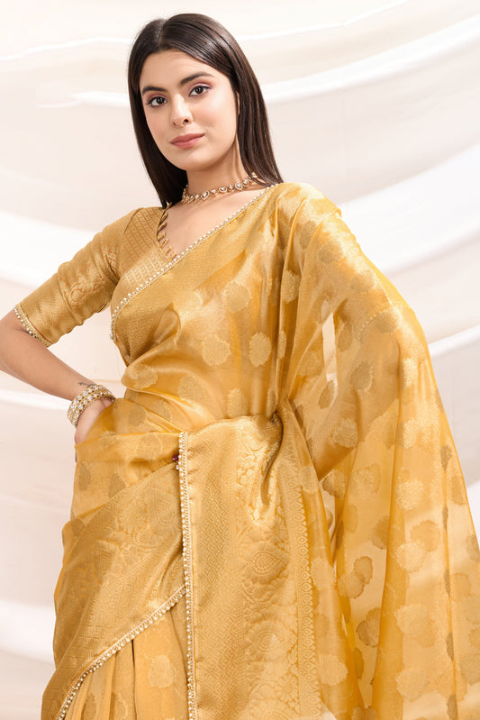 Yellow Woven Crush Tissue Saree-ZB134486_2_SareeButa.com
