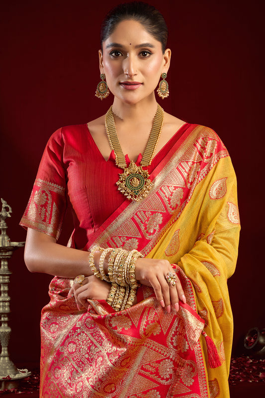 Yellow Woven Silk Saree-SAR12628_2_SareeButa.com