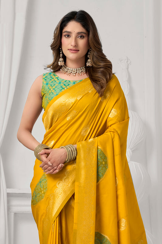 Yellow Woven Silk Saree-SAR12678_2_SareeButa.com