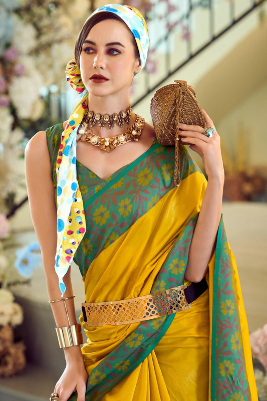 Yellow Woven Silk Saree-ZB133403_2_SareeButa.com
