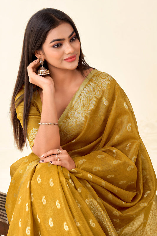 Yellow Woven Tissue Silk Saree-SAR10004_2_SareeButa.com