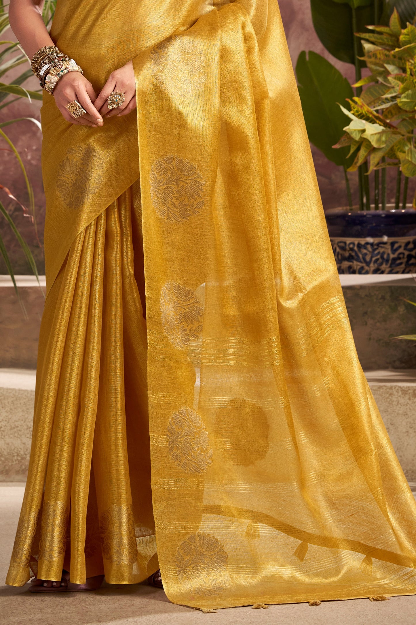Yellow Woven Tissue Silk Saree-SAR10016_5_SareeButa.com