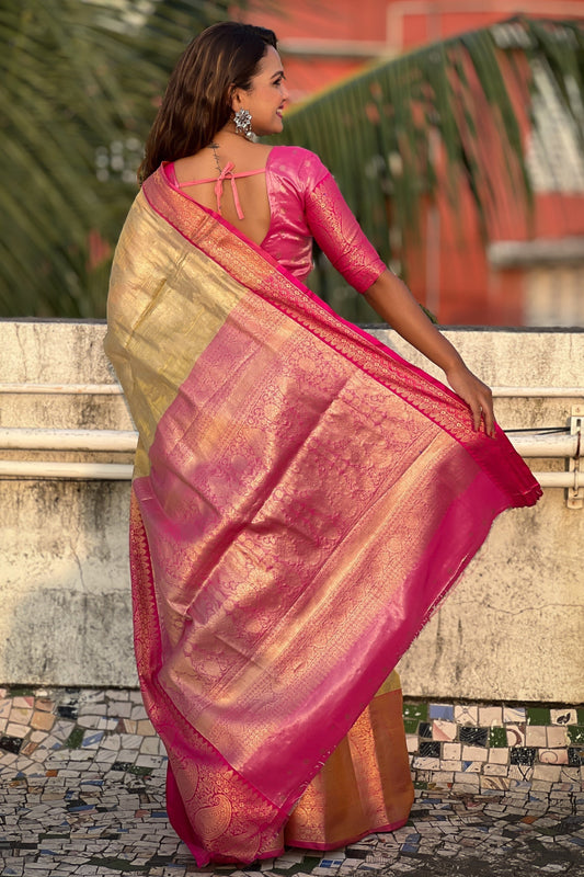 Yellow Woven Tissue Silk Saree-ZB133081_2_SareeButa.Com