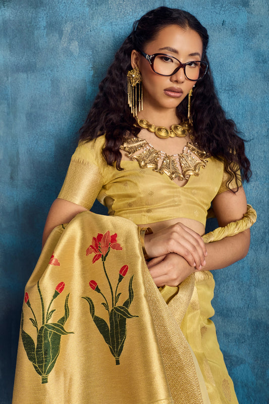 Yellow Woven Zari Tissue Saree-SAR12351_2_SareeButa.com