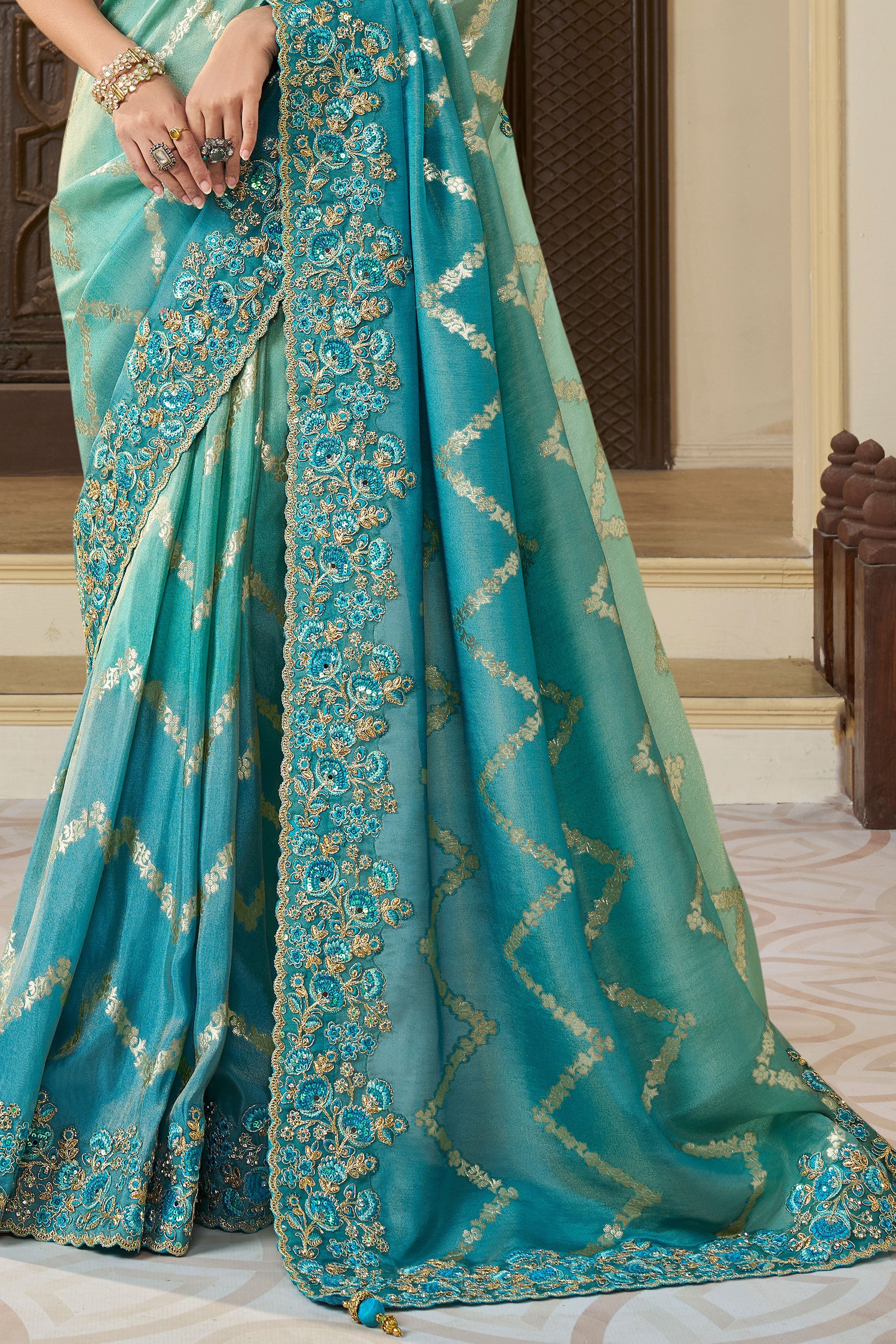 2-Tone Blue Pure Tissue Silk Saree-ZB133716_3_SareeButa.com