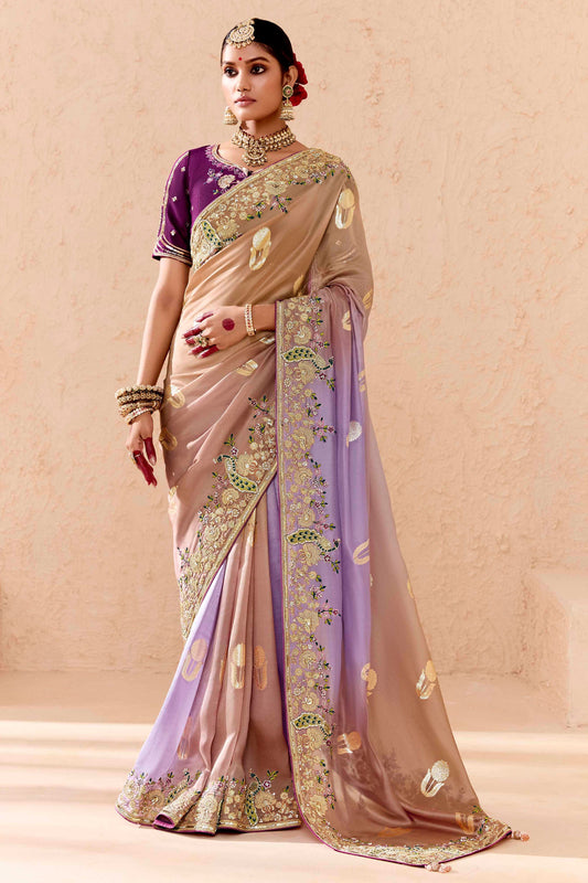 2-Tone Embroidered Silk Saree-ZB133291_1_SareeButa.Com