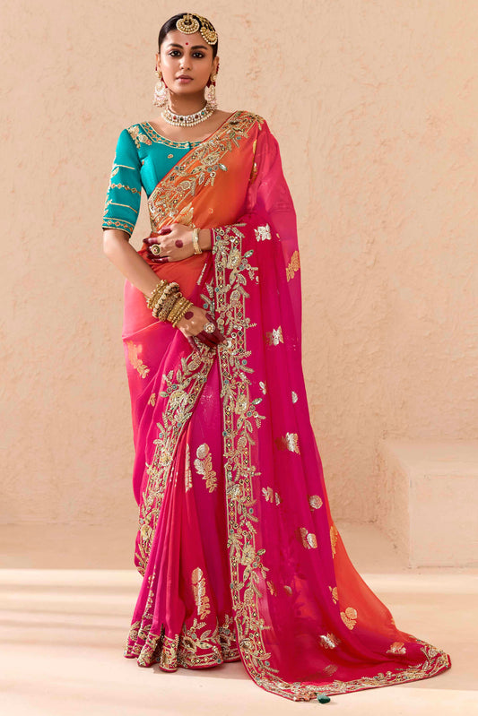 2-Tone Embroidered Silk Saree-ZB133293_1_SareeButa.Com