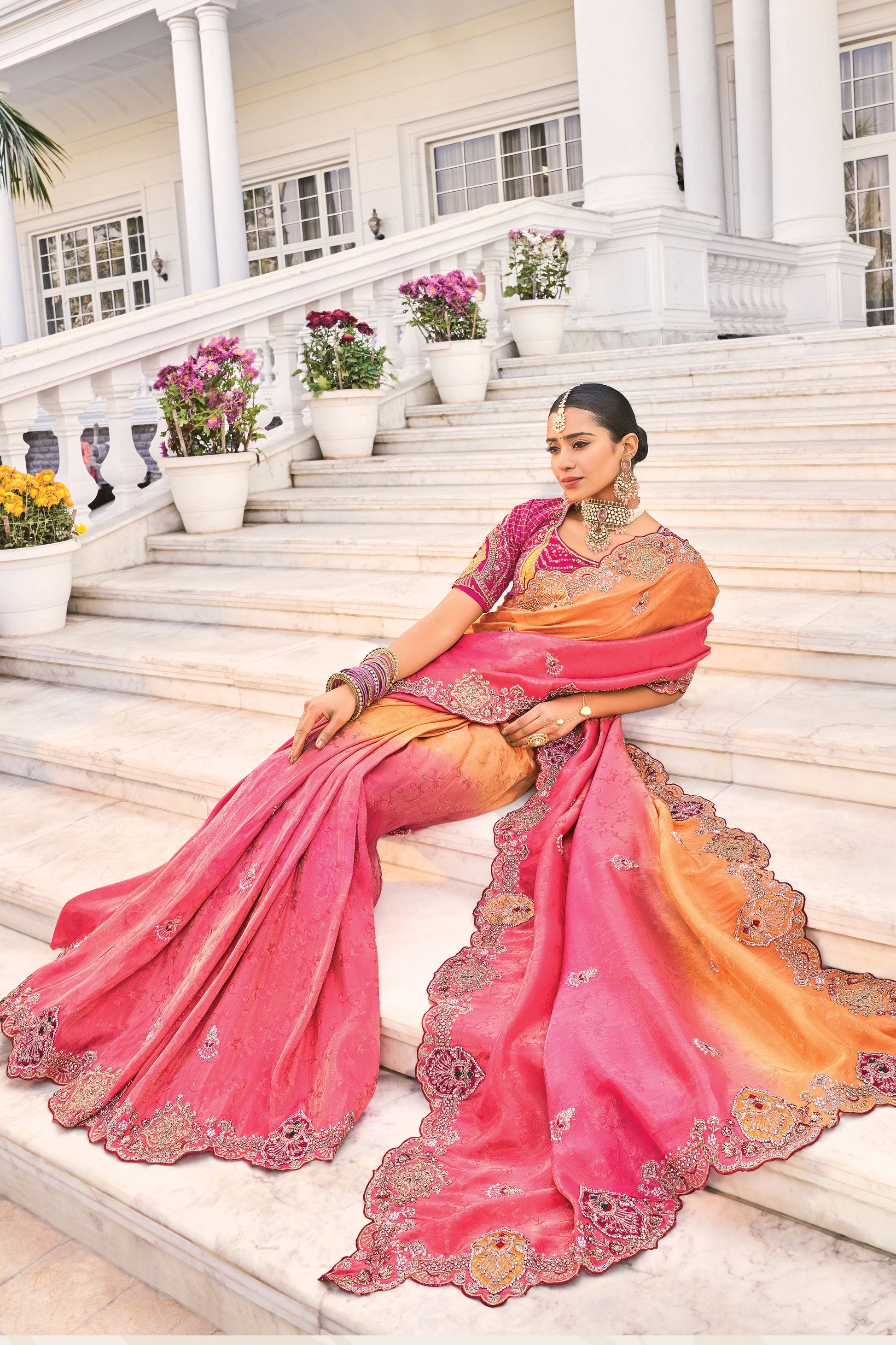 2-Tone Pure Crepe Heavy Work Saree-ZB134228_3_SareeButa.com