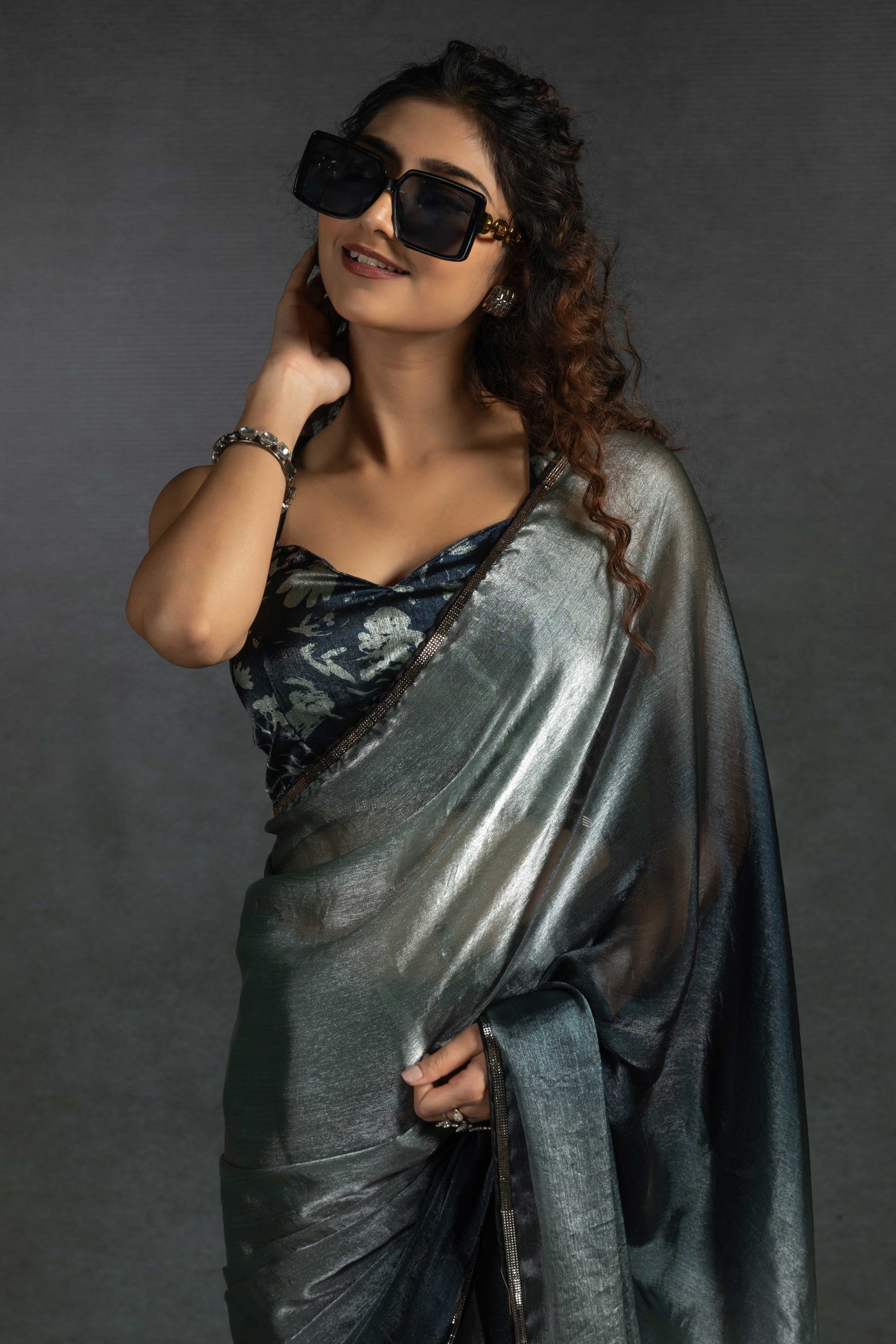2-Tone Satin Silk Readymade Saree-ZB134317_2_SareeButa.com
