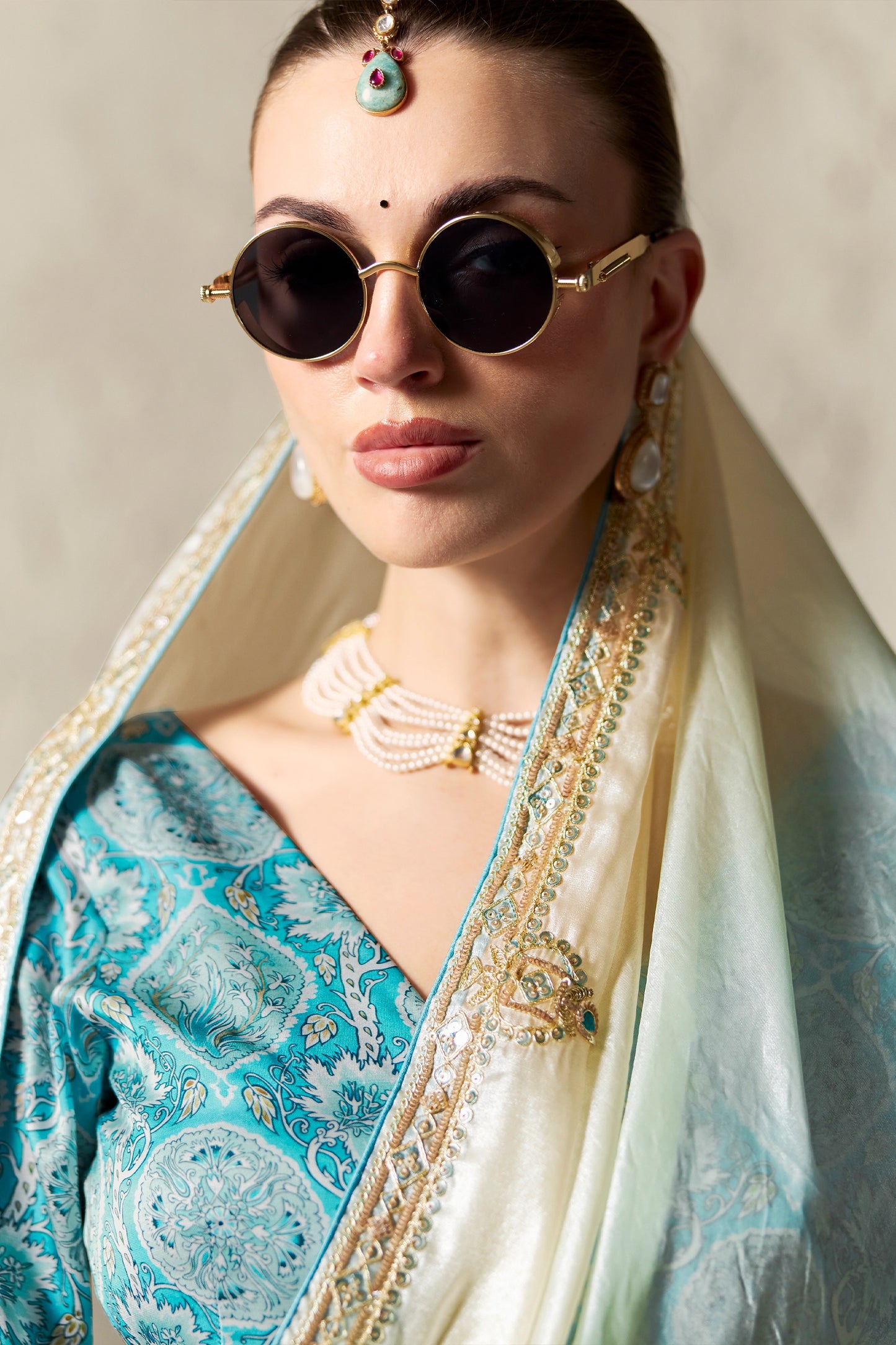 2-Tone Blue Embroidered Tissue Organza Saree-SAR12781_2_SareeButa.com