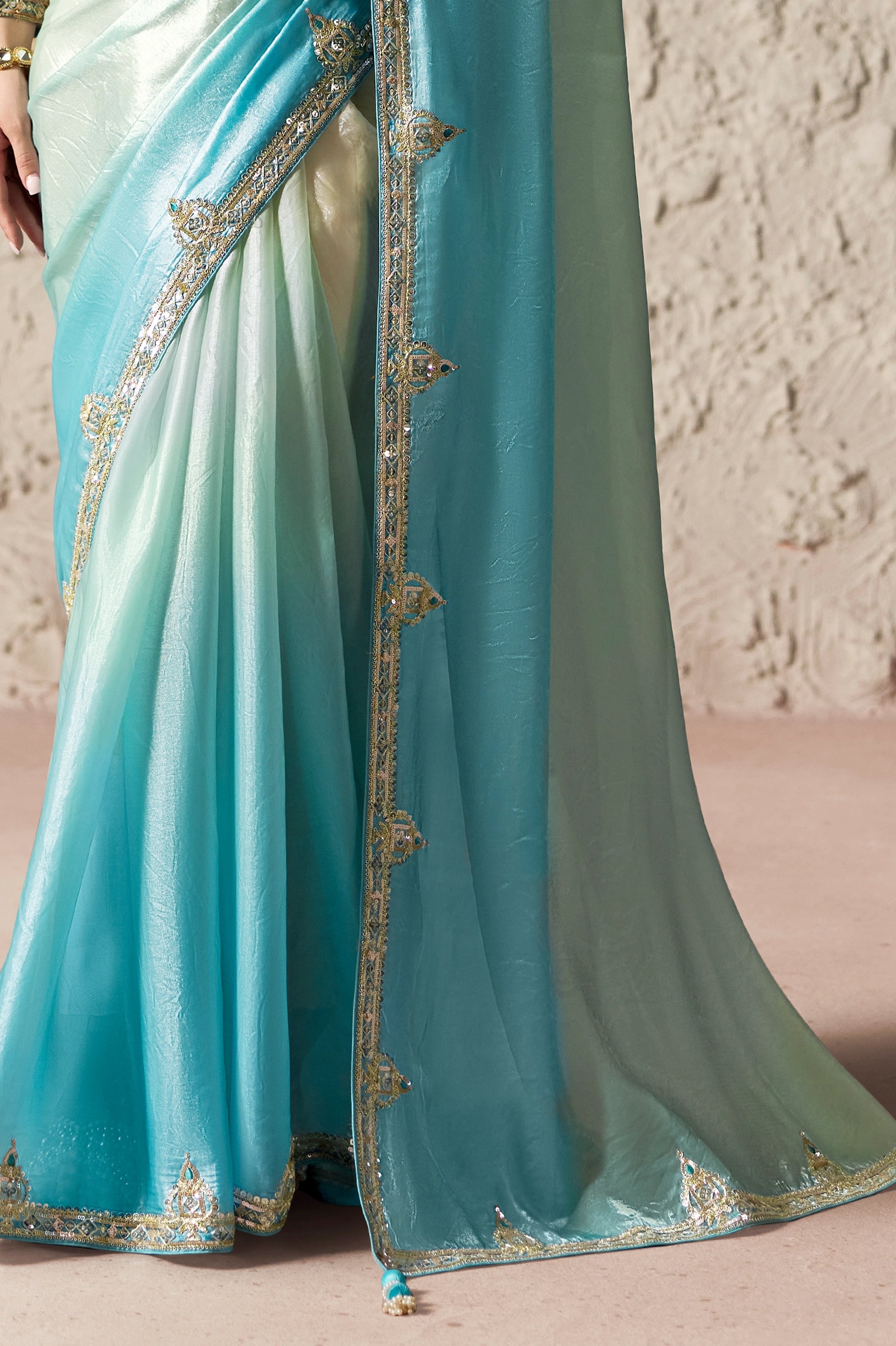 2-Tone Blue Embroidered Tissue Organza Saree-SAR12781_4_SareeButa.com