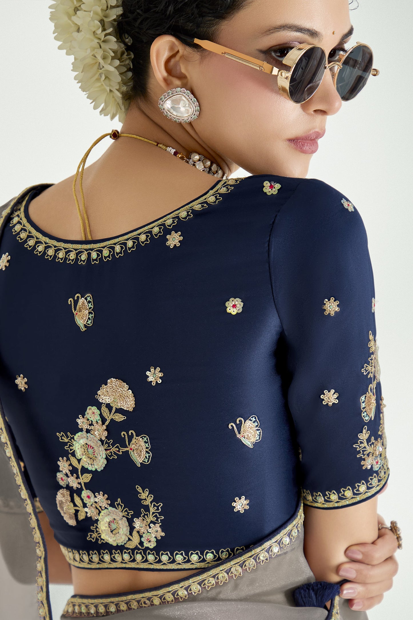 2-Tone Blue Organza Tissue Saree-ZB134897_3_SareeButa.com