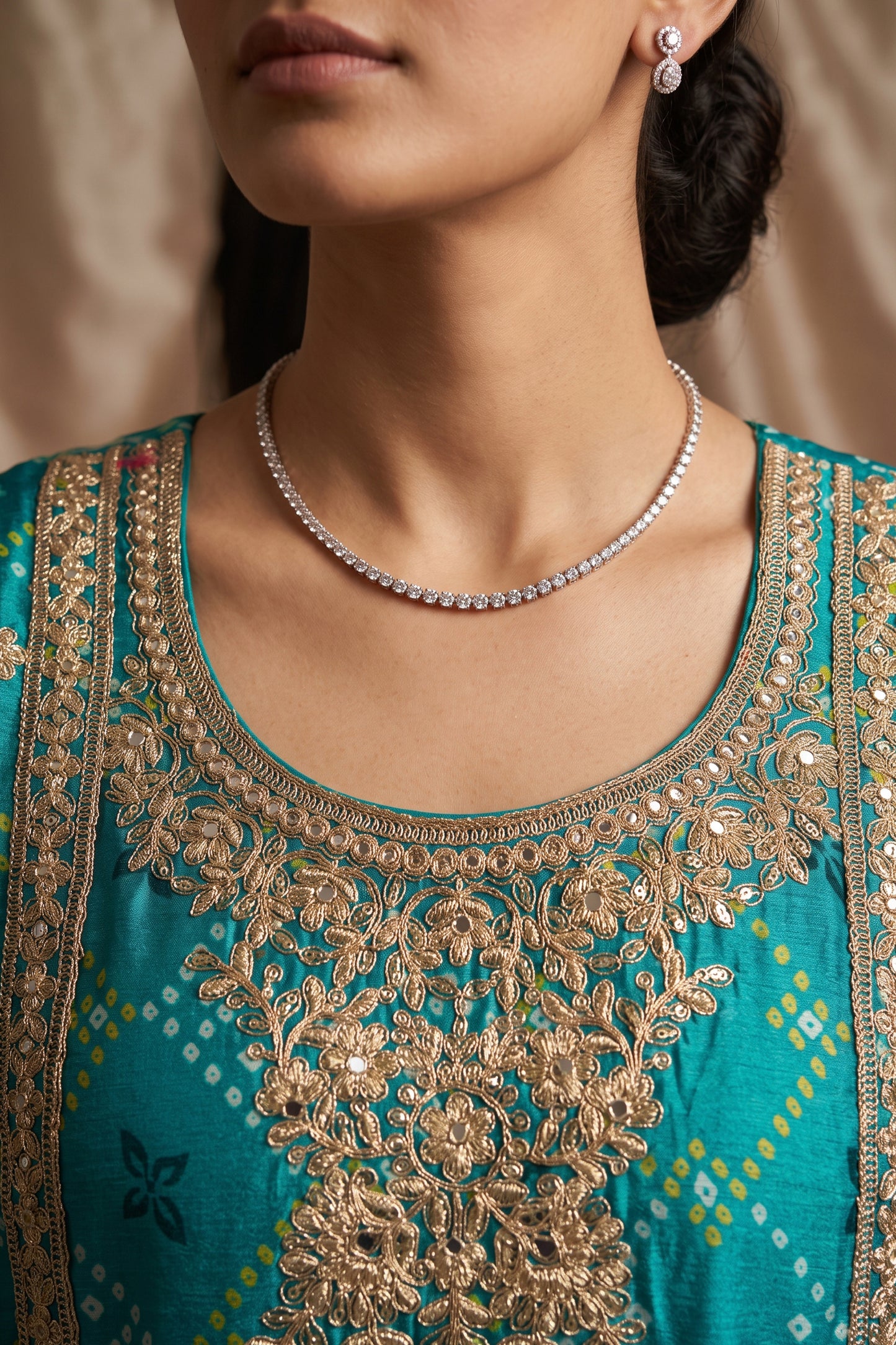 2-Tone Blue Readymade Embroidered Chinon Suit-SAR12807_3_SareeButa.com