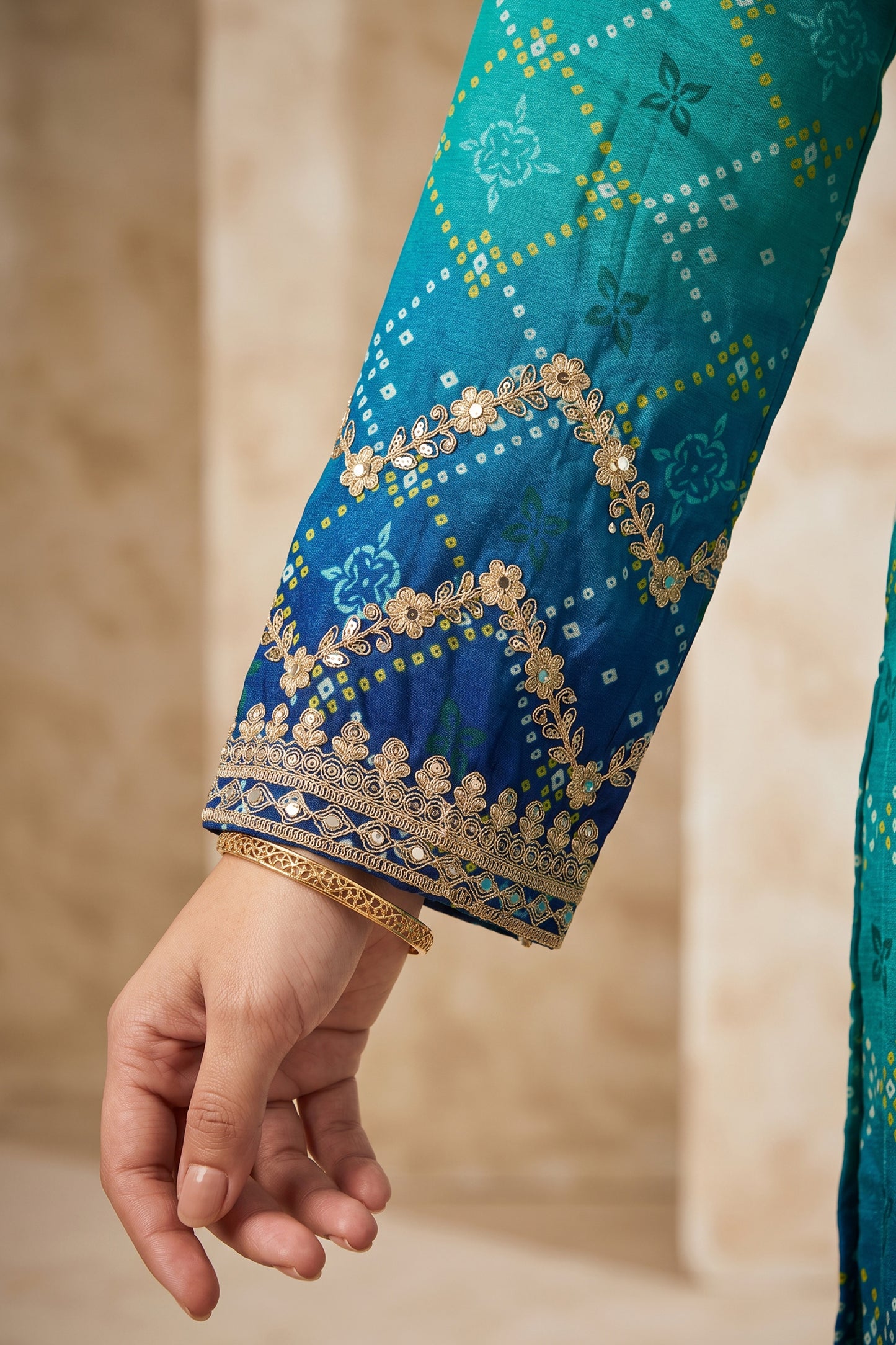 2-Tone Blue Readymade Embroidered Chinon Suit-SAR12807_4_SareeButa.com
