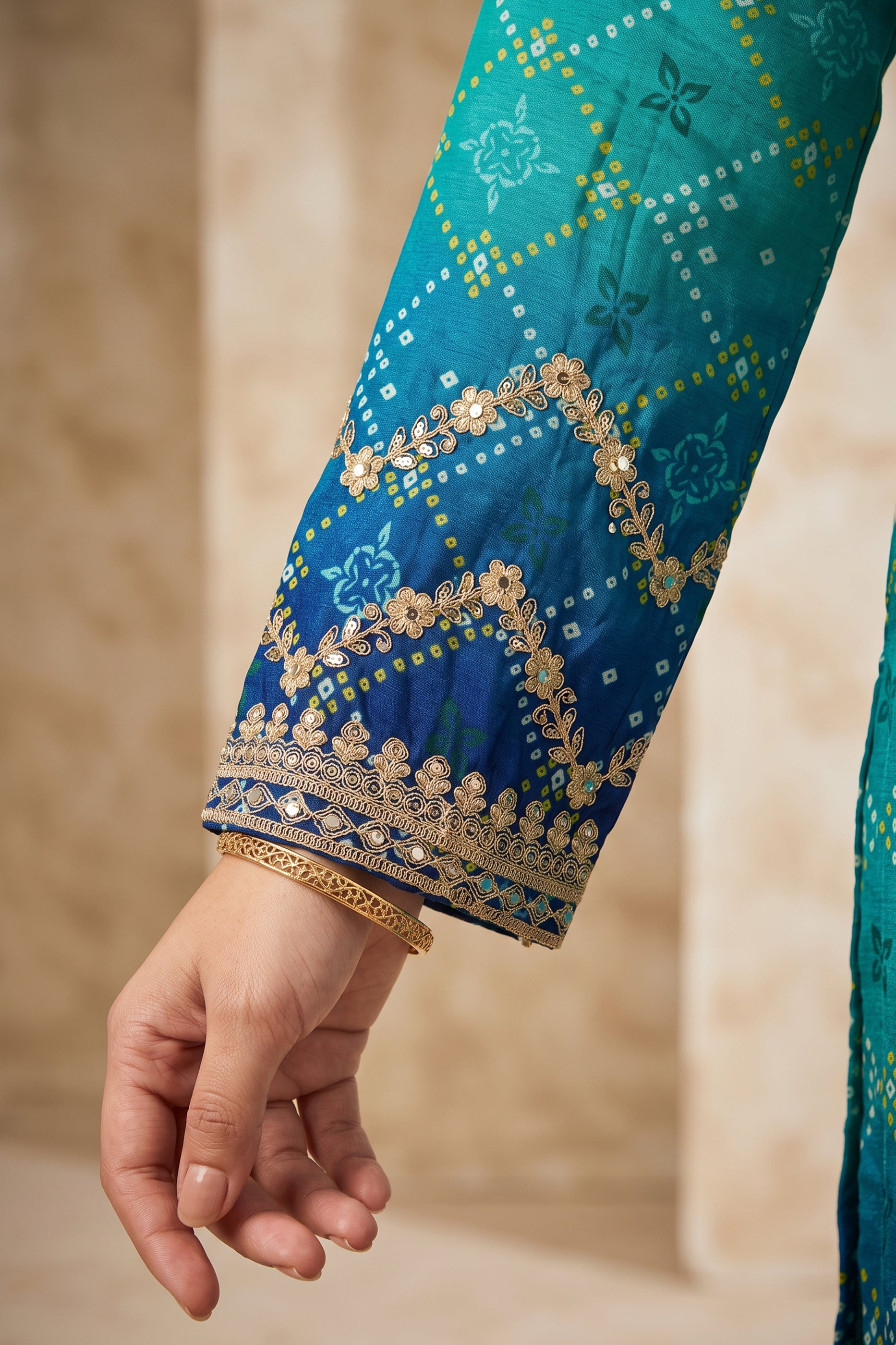 2-Tone Blue Readymade Embroidered Chinon Suit-SAR12807_4_SareeButa.com