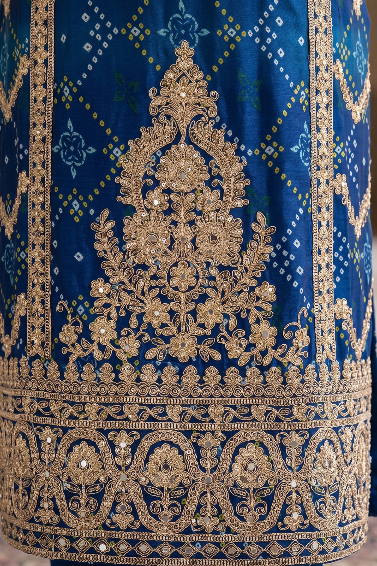 2-Tone Blue Readymade Embroidered Chinon Suit-SAR12807_5_SareeButa.com