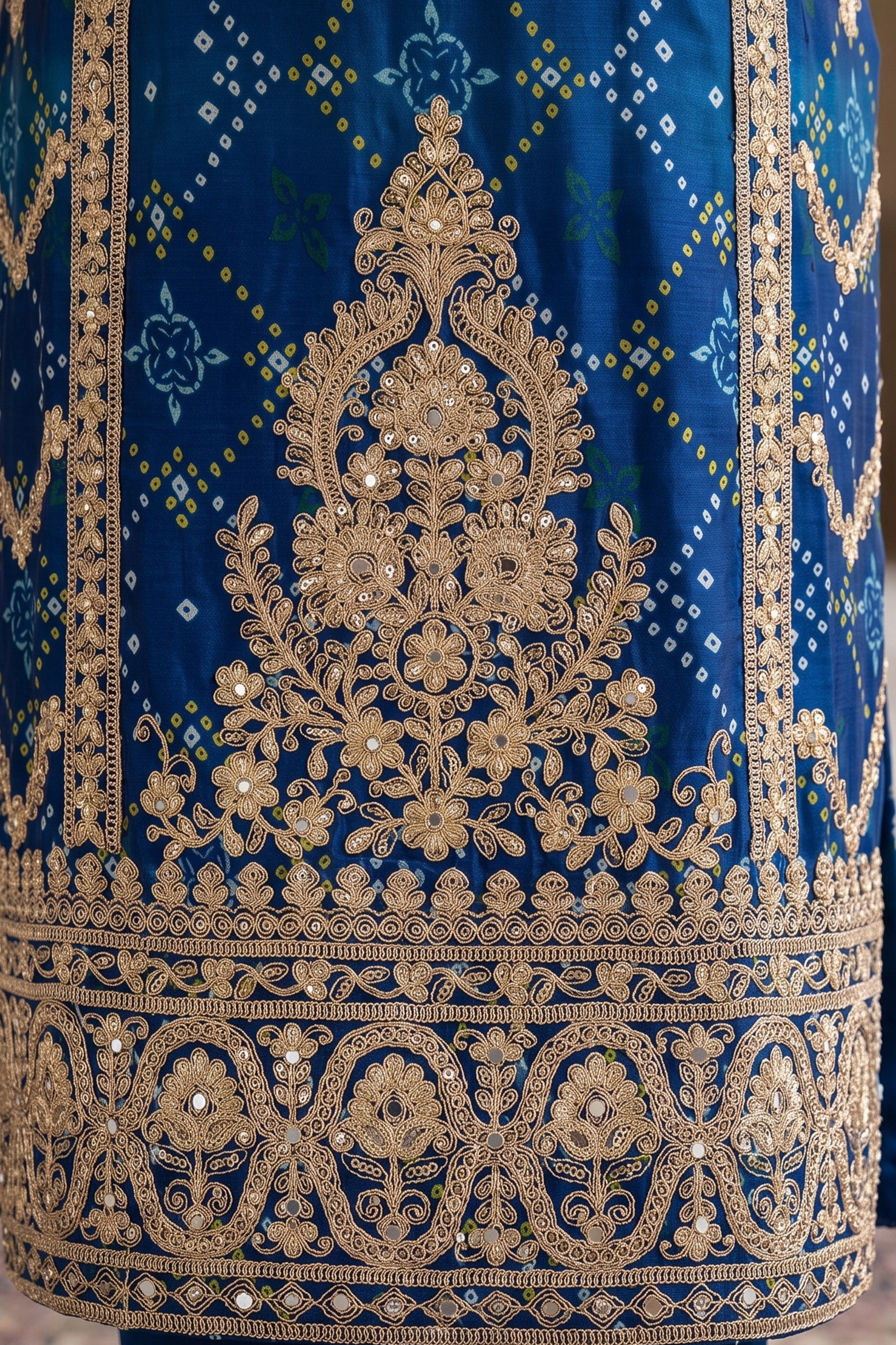 2-Tone Blue Readymade Embroidered Chinon Suit-SAR12807_5_SareeButa.com