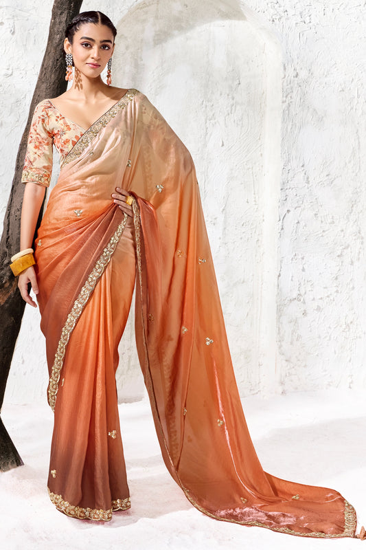 2-Tone Brown Embroidered Tissue Silk Saree-SAR13151_1_SareeButa.com