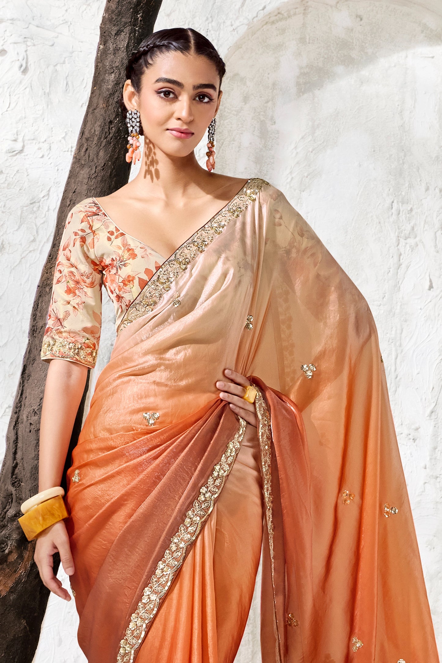 2-Tone Brown Embroidered Tissue Silk Saree-SAR13151_3_SareeButa.com