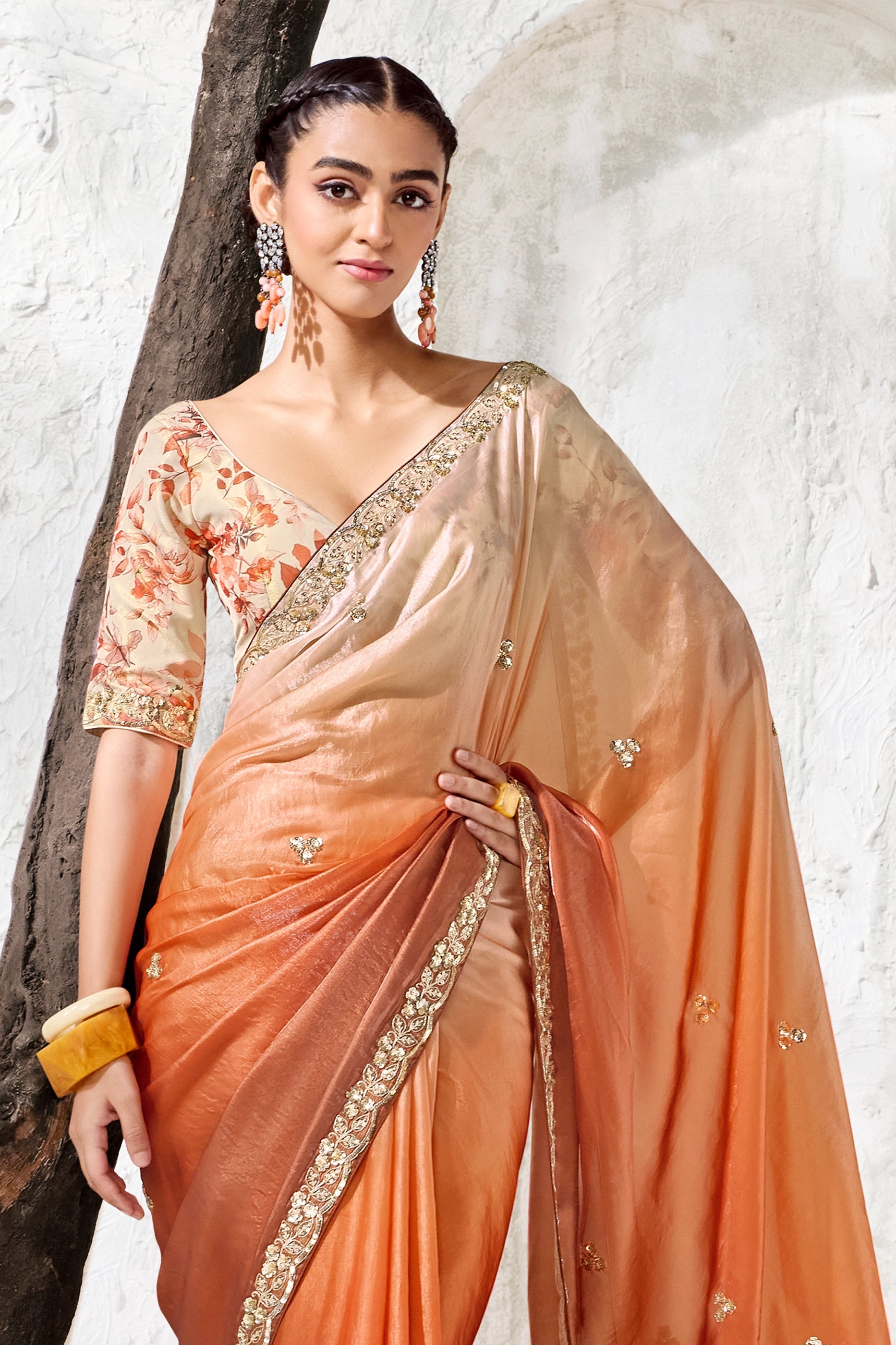 2-Tone Brown Embroidered Tissue Silk Saree-SAR13151_3_SareeButa.com