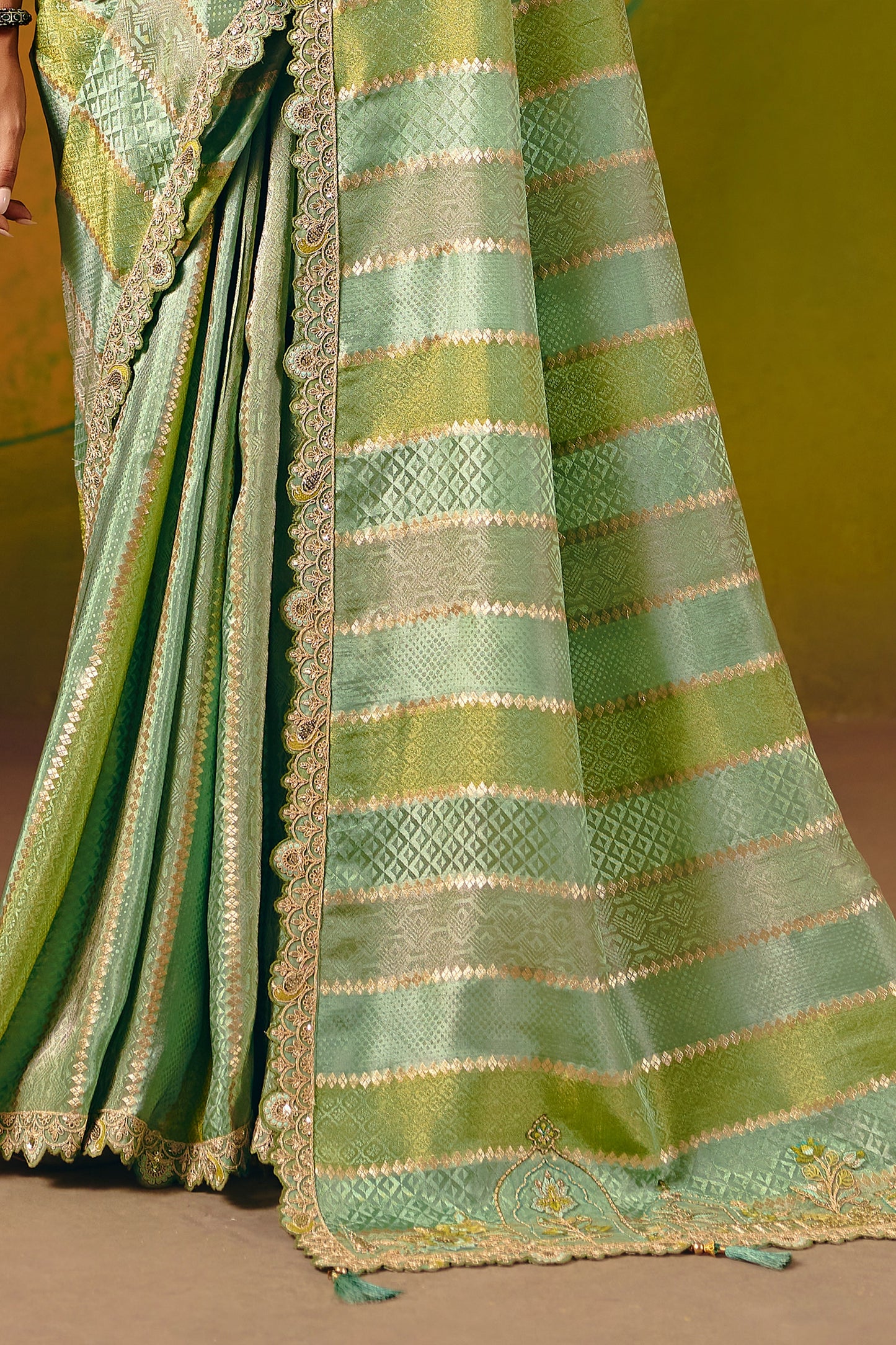 2-Tone Green Embroidered Jacquard Silk Saree-SAR12089_5_SareeButa.com