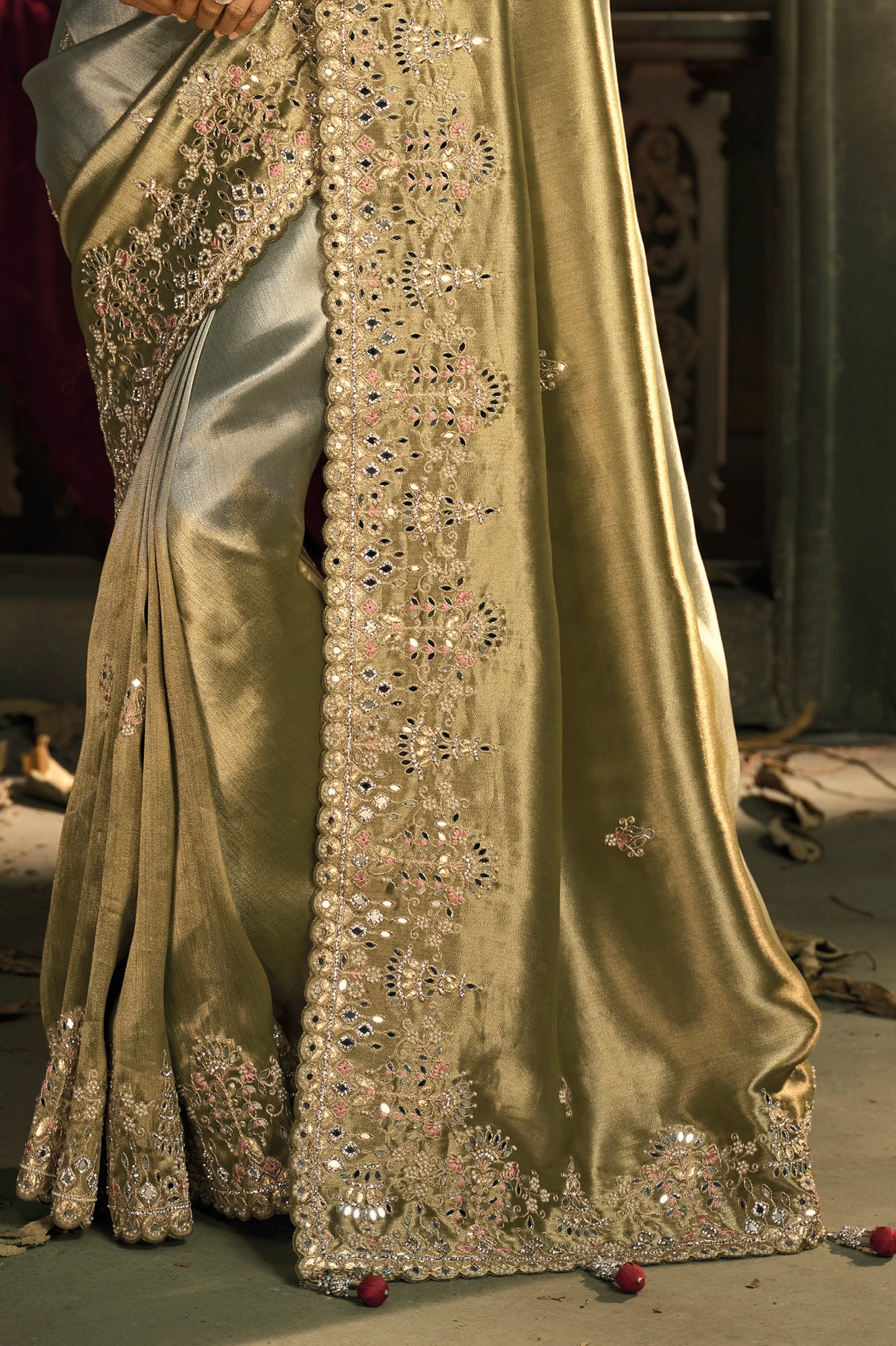 2-Tone Green Embroidered Silk Saree-SAR12042_5_SareeButa.com