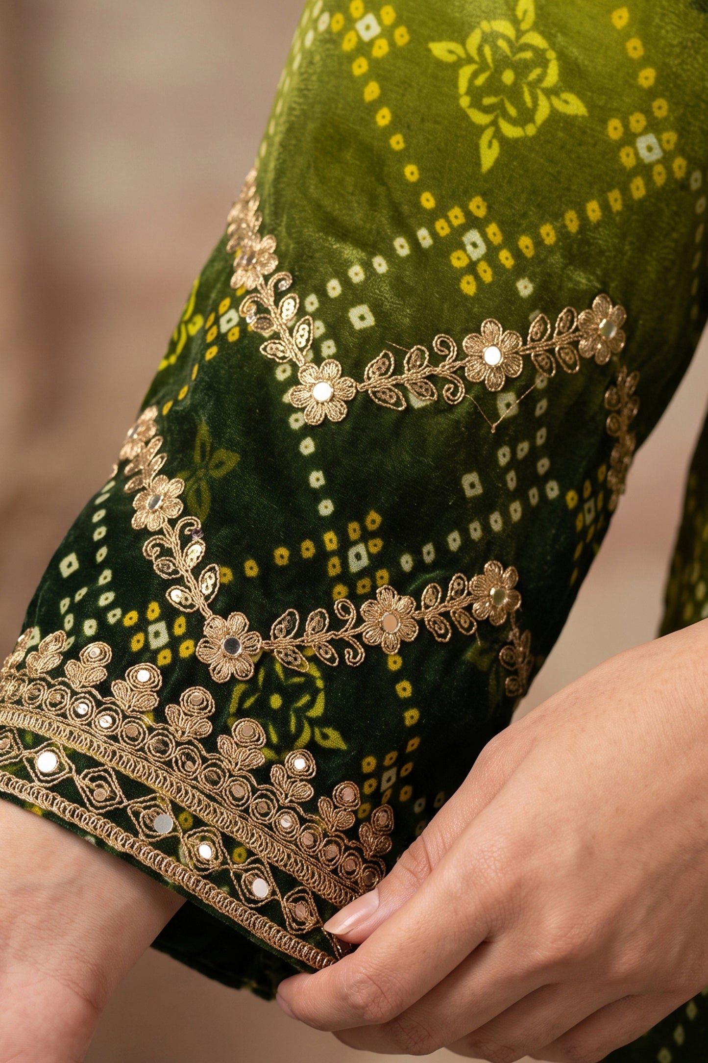 2-Tone Green Readymade Embroidered Chinon Suit-SAR12810_6_SareeButa.com
