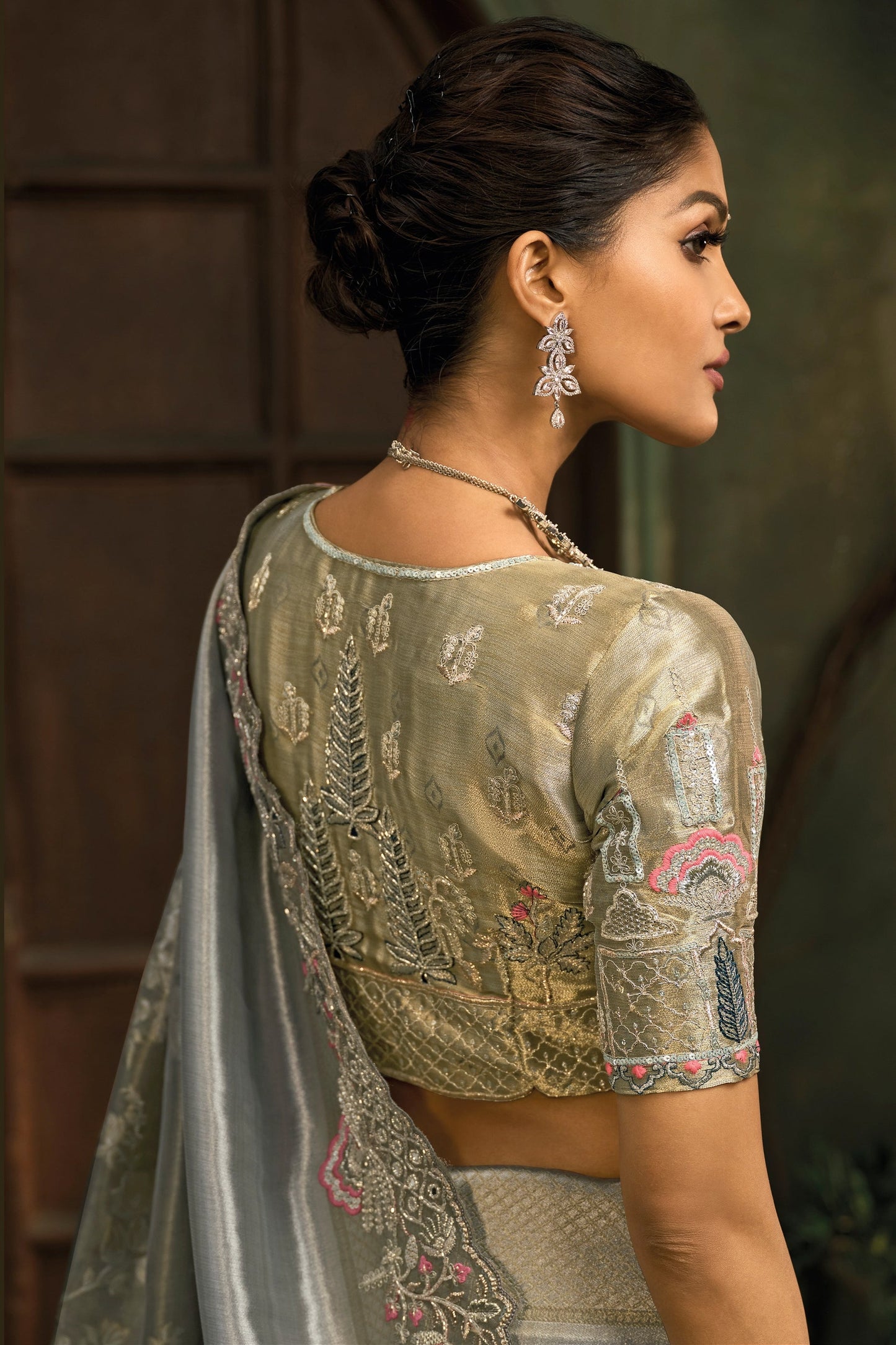 2-Tone Grey Heavy Work Woven Silk Saree-SAR11580_3_SareeButa.com