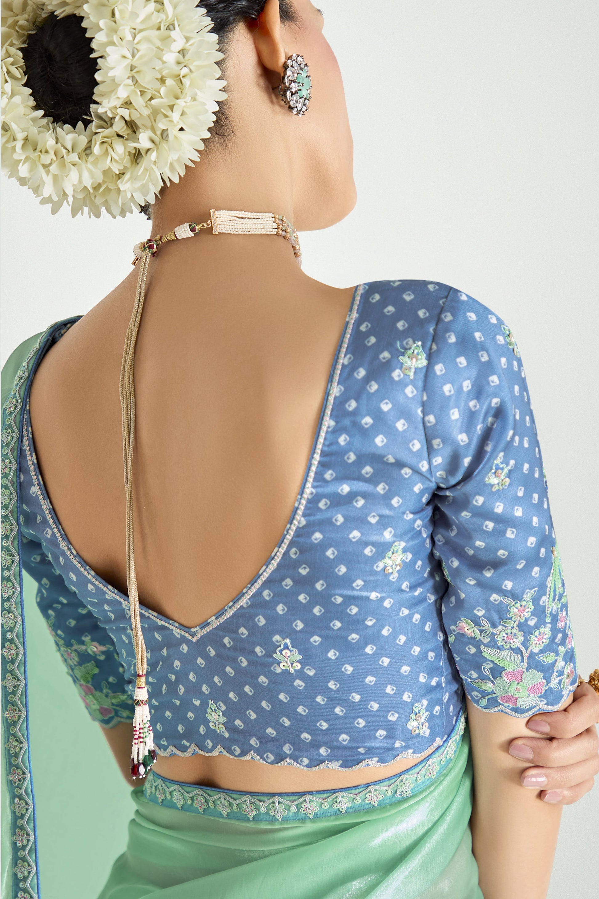 2-Tone Grey Organza Tissue Saree-ZB134899_3_SareeButa.com