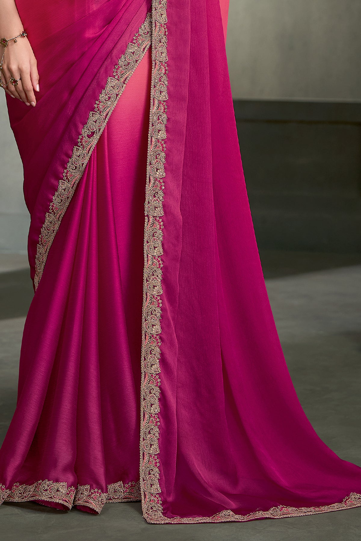 2-Tone Pink Embroidered Satin Chiffon Saree-SAR13280_4_SareeButa.com