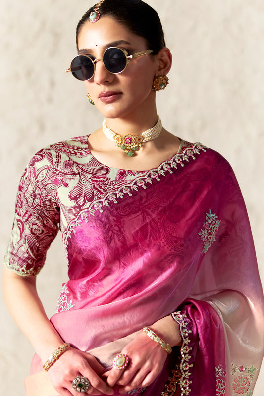 2-Tone Pink Embroidered Tissue Organza Saree-SAR12793_2_SareeButa.com
