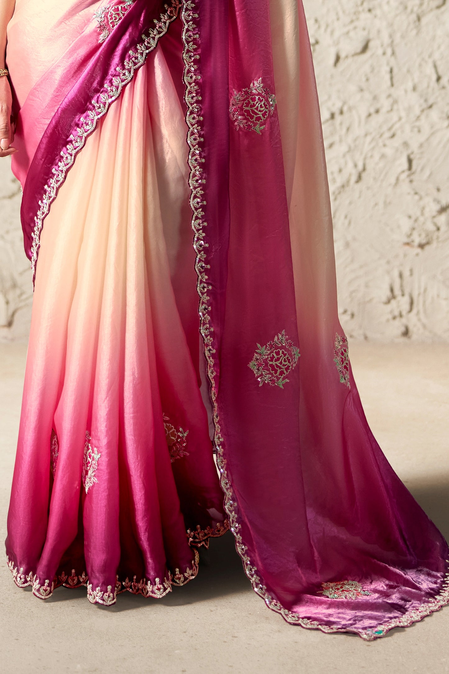 2-Tone Pink Embroidered Tissue Organza Saree-SAR12793_4_SareeButa.com