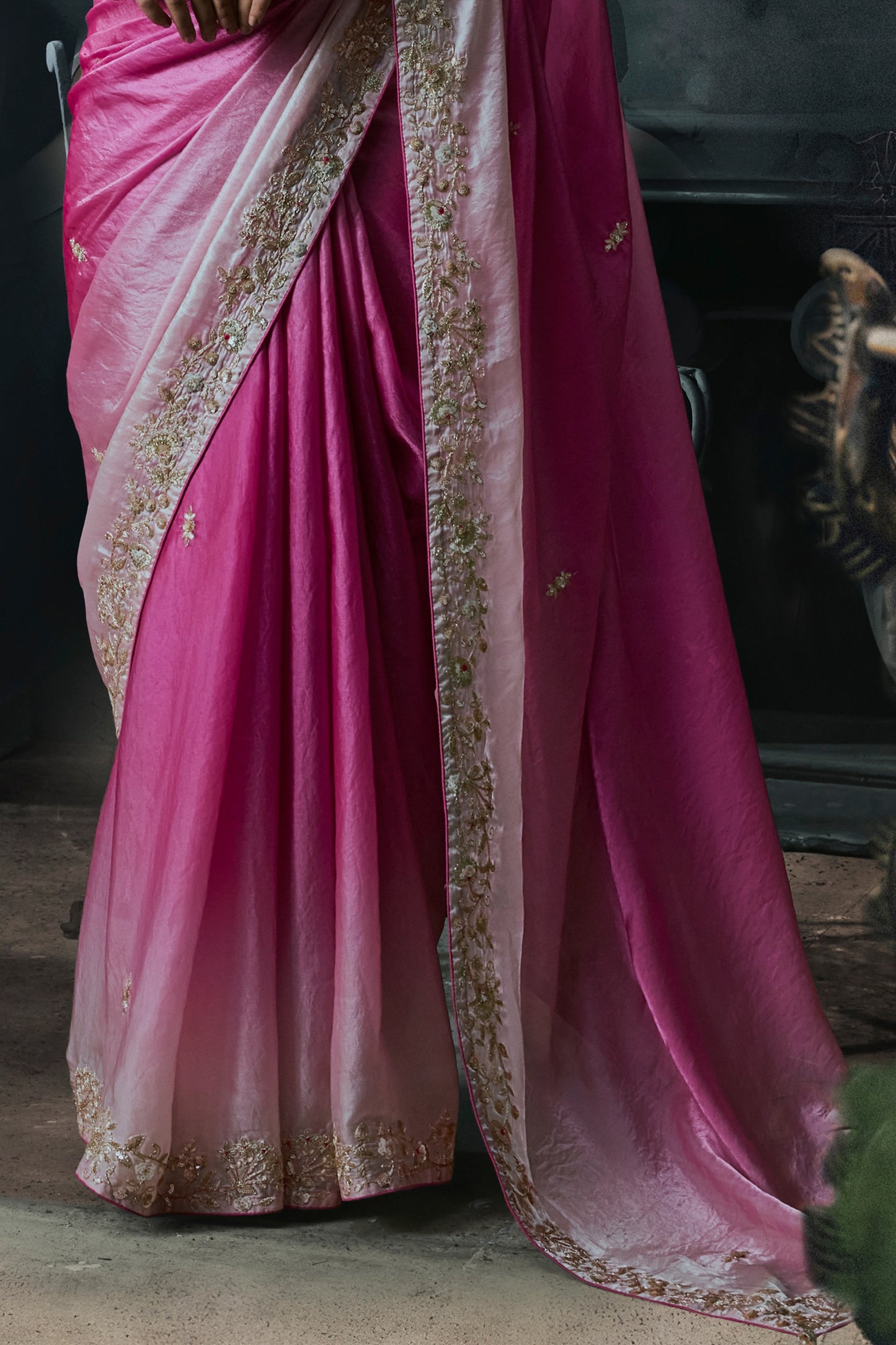2-Tone Pink Embroidered Tissue Organza Saree-SAR13112_6_SareeButa.com