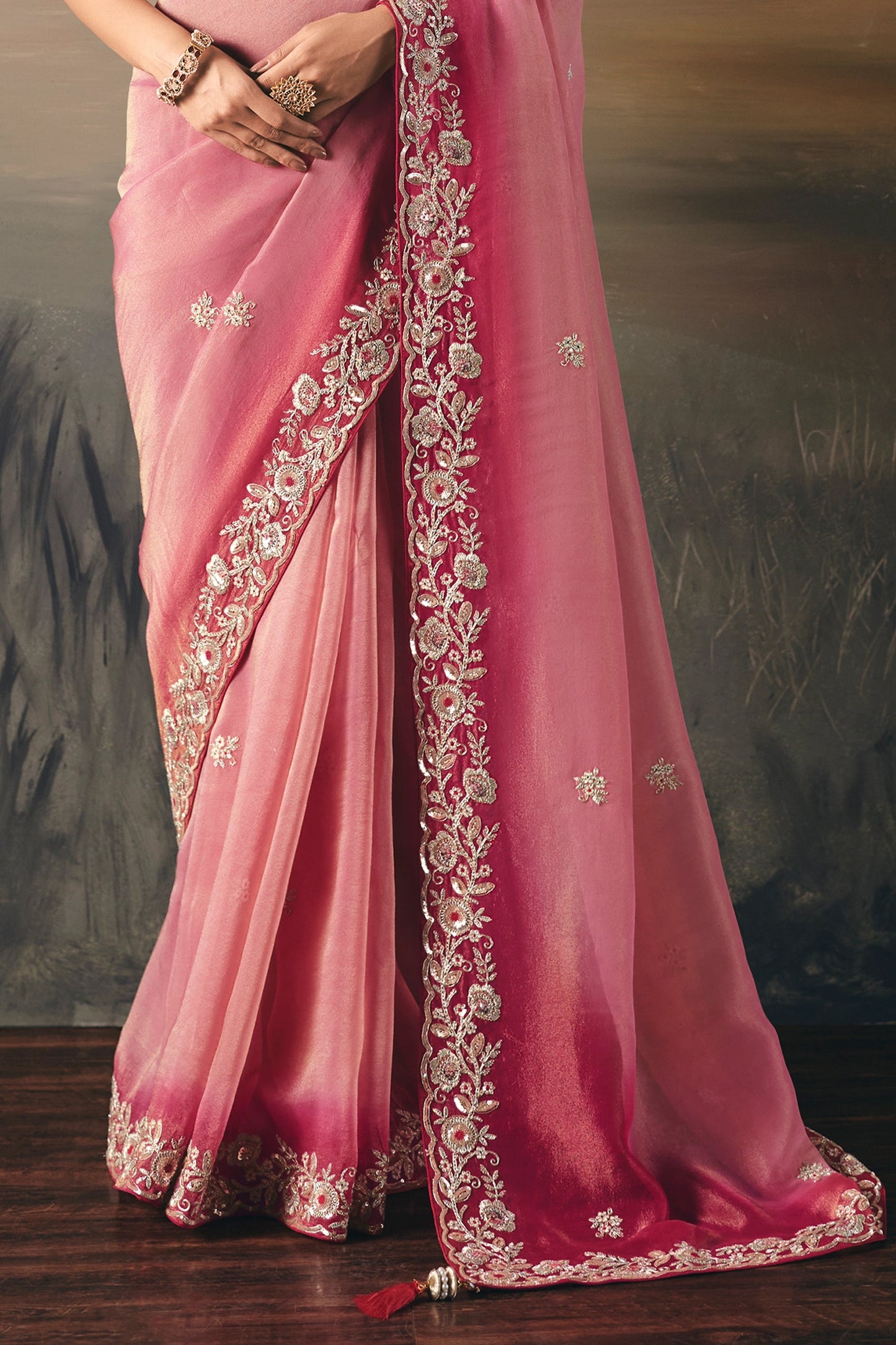 2-Tone Pink Embroidered Tissue Saree-SAR10828_5_SareeButa.com
