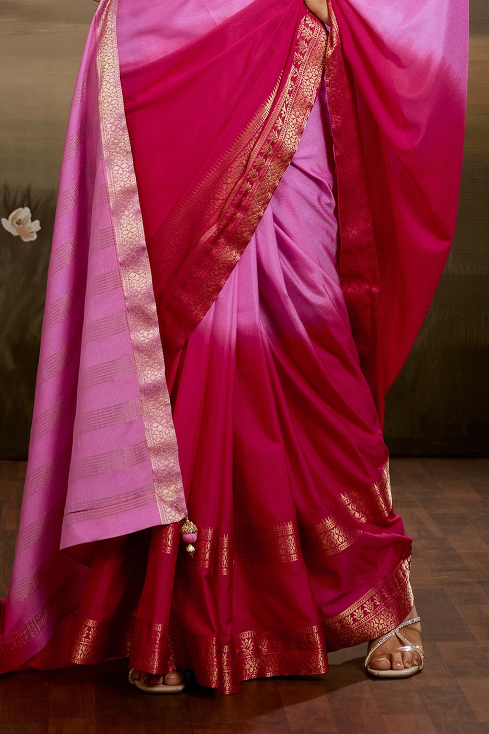 2-Tone Pink Ombre Chiffon Saree-SAR12570_5_SareeButa.com