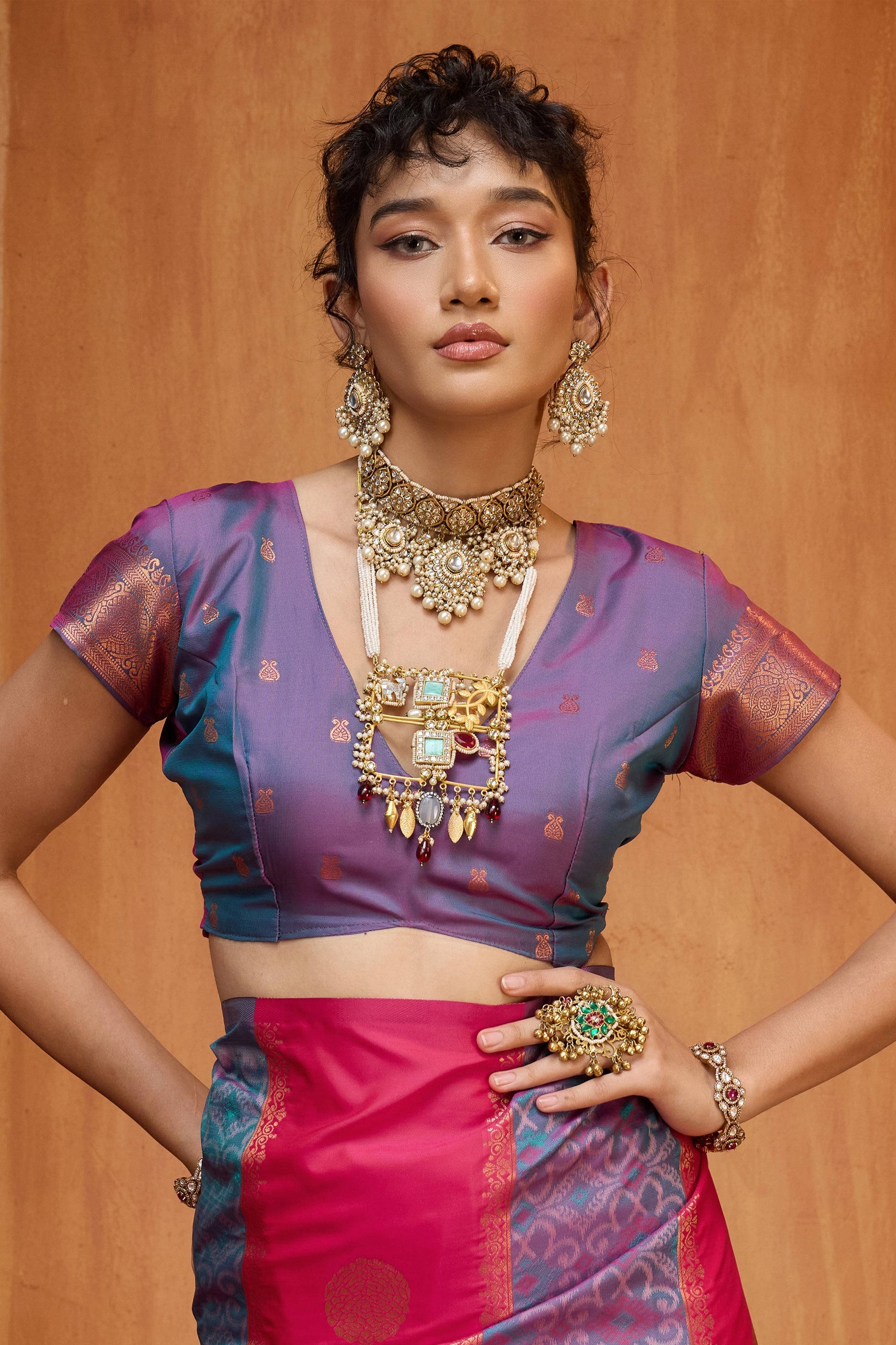 2-Tone Pink Woven Silk Saree-SAR11919_3_SareeButa.com