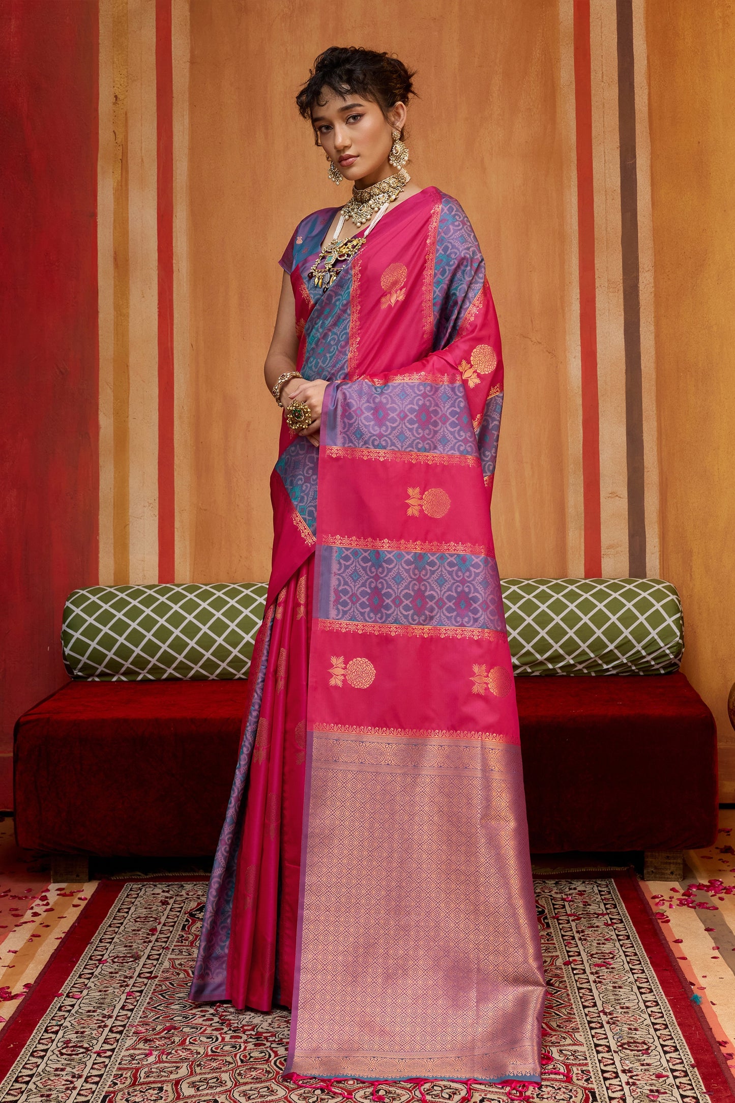 2-Tone Pink Woven Silk Saree-SAR11919_4_SareeButa.com
