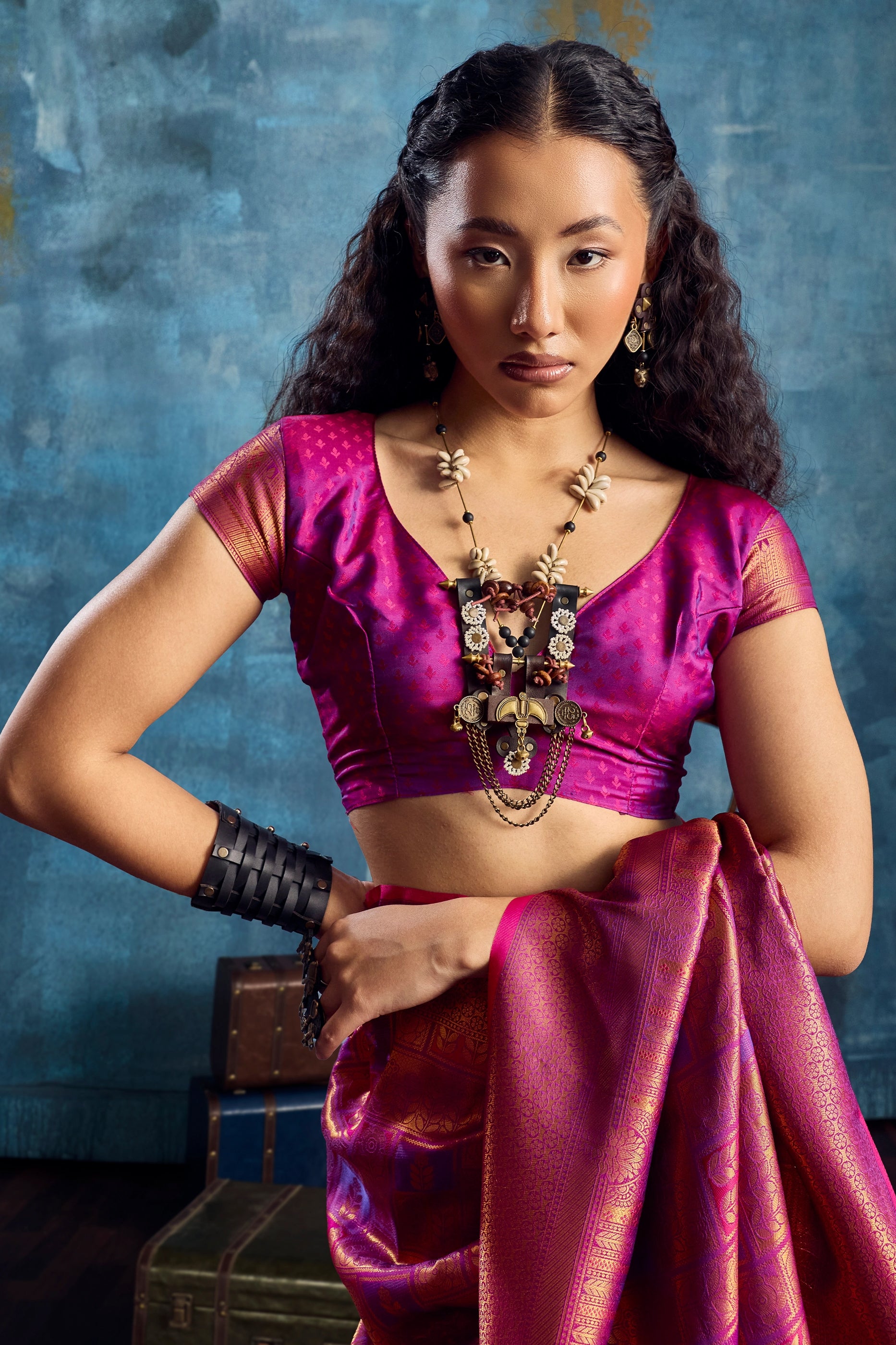 2-Tone Pink Woven Silk Saree-SAR12376_3_SareeButa.com