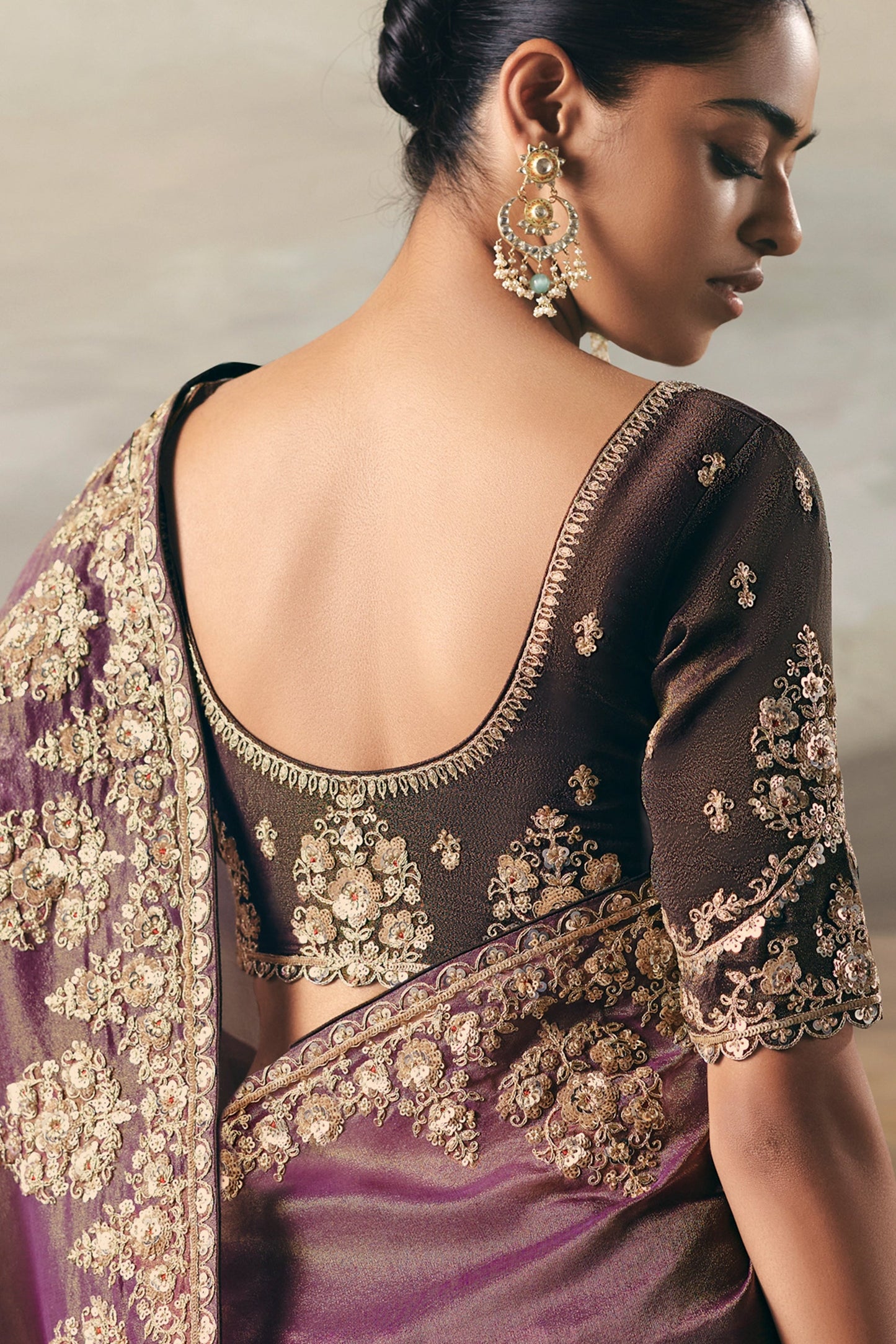2-Tone Purple Embroidered Tissue Saree-SAR10826_3_SareeButa.com