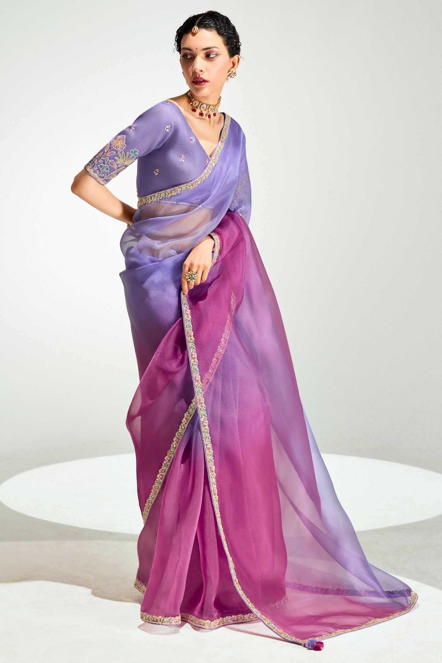 2-Tone Purple Organza Tissue Saree-ZB134892_1_SareeButa.com