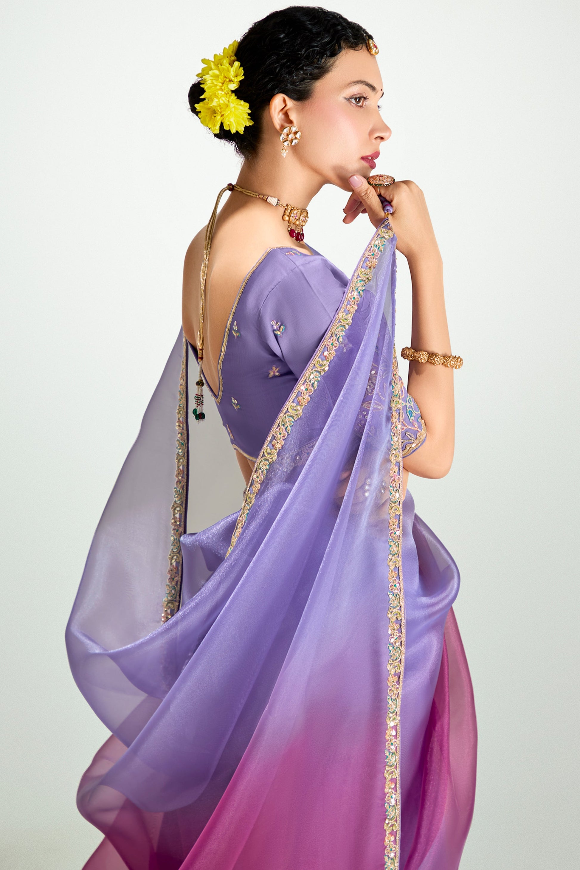 2-Tone Purple Organza Tissue Saree-ZB134892_3_SareeButa.com