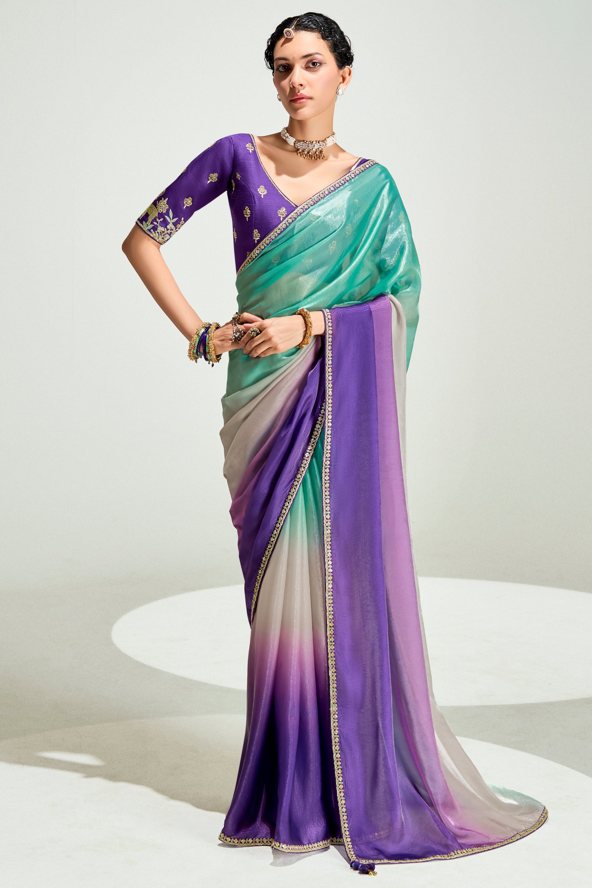 2-Tone Purple Organza Tissue Saree-ZB134900_1_SareeButa.com