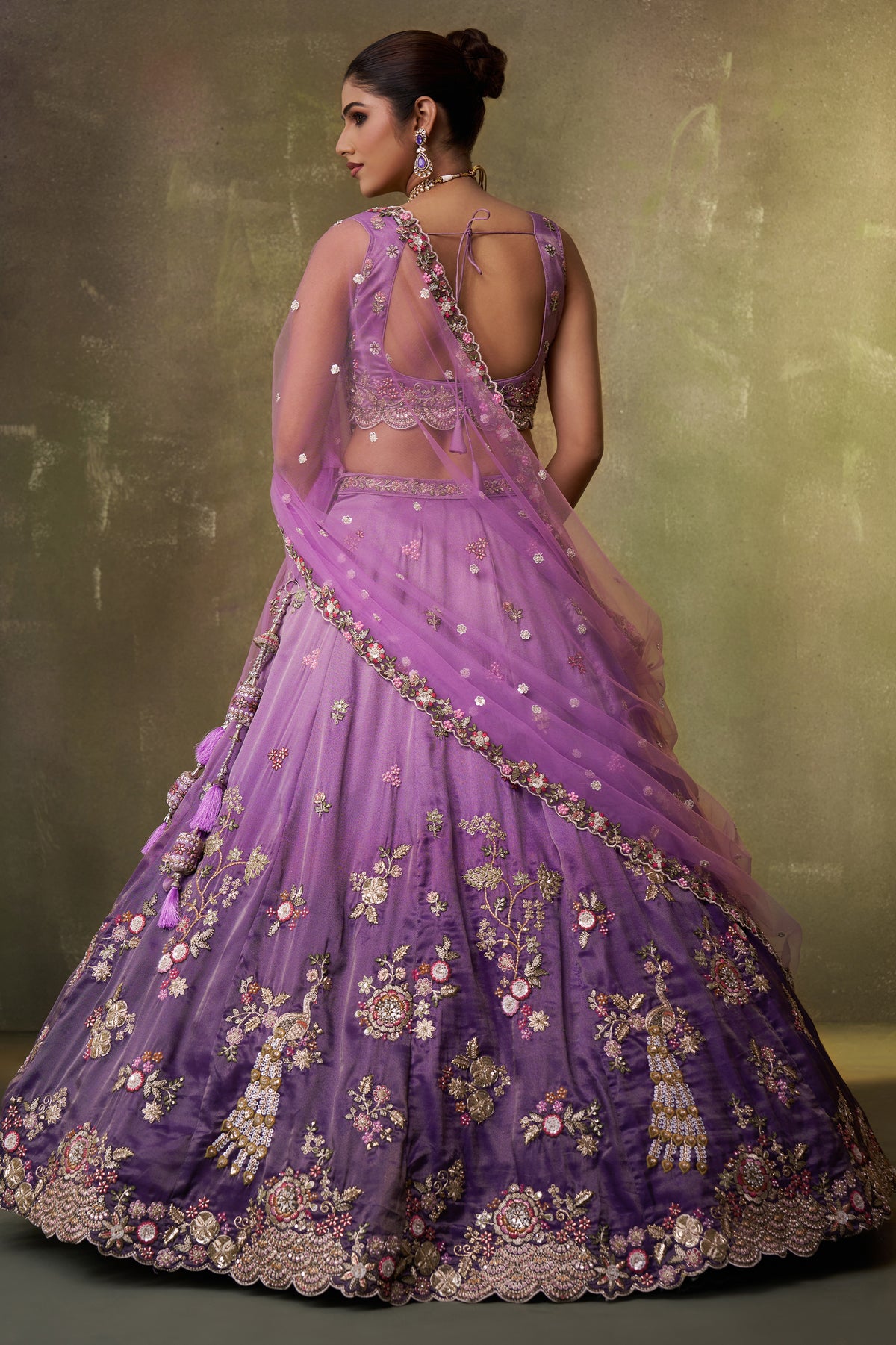 2-Tone Purple Semi Stitched Embroidered Tissue Lehenga-SAR12853_6_SareeButa.com