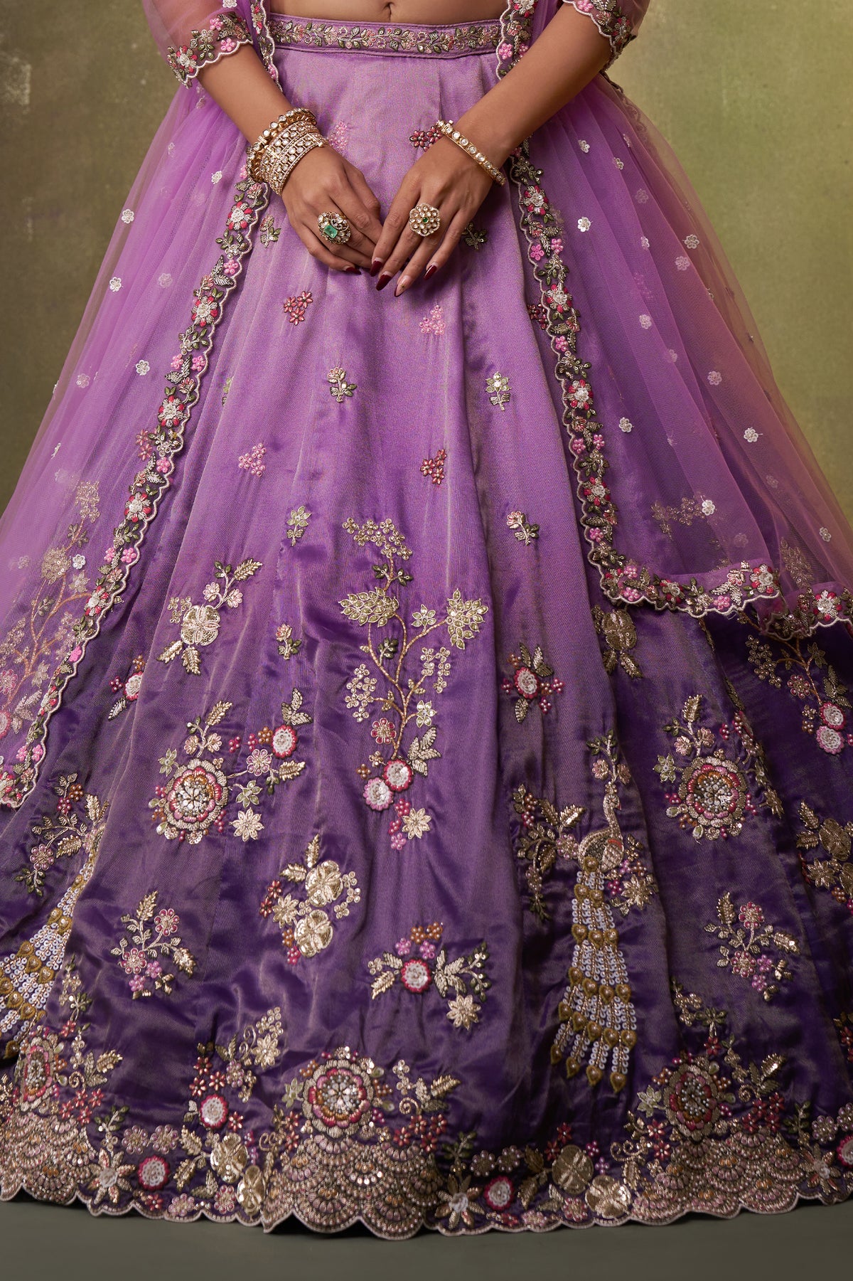 2-Tone Purple Semi Stitched Embroidered Tissue Lehenga-SAR12853_8_SareeButa.com
