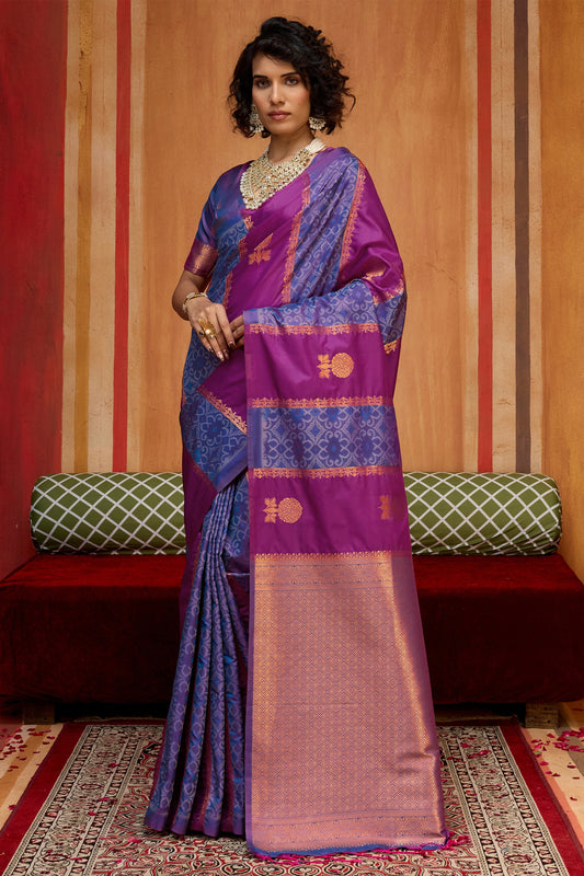 2-Tone Purple Woven Silk Saree-SAR11917_1_SareeButa.com