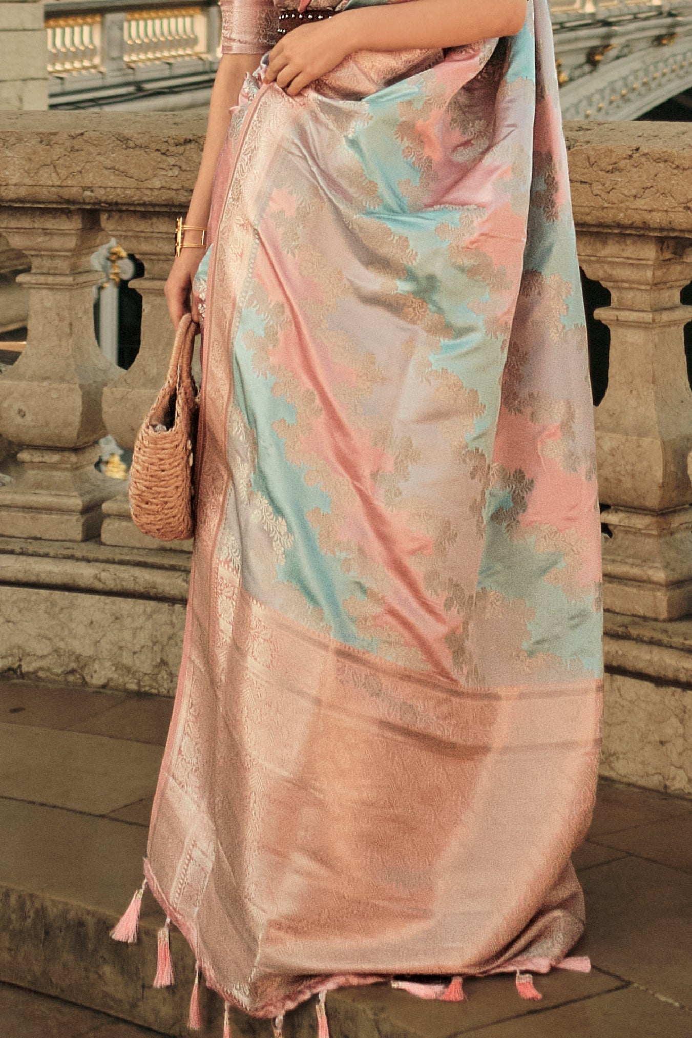 2-Tone Satin Silk Saree-ZB131974_4