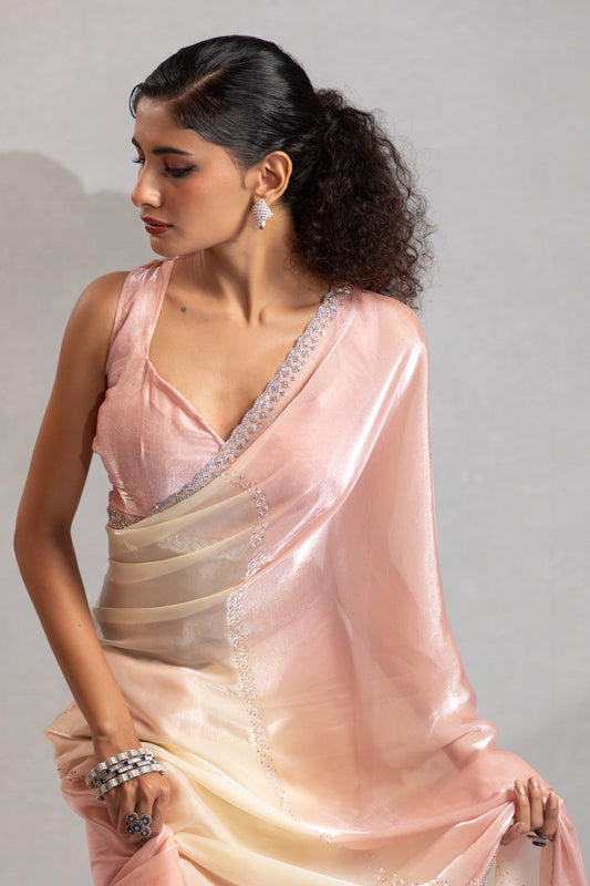 2-Tone Soft Pink Satin Silk Stone Work Saree-ZB134877_2_SareeButa.com
