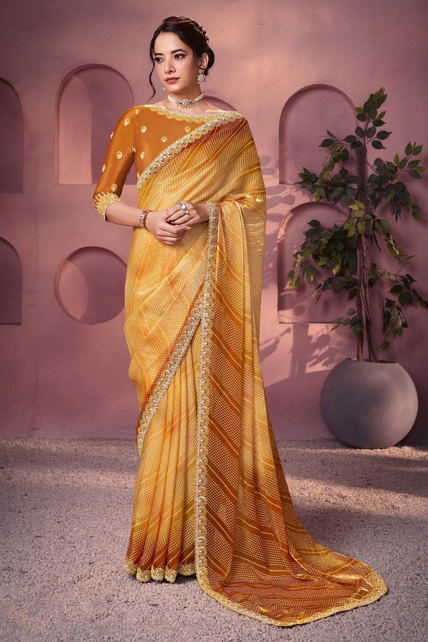 2-Tone Yellow Embroidered Satin Silk Saree-SAR10891_1_SareeButa.com