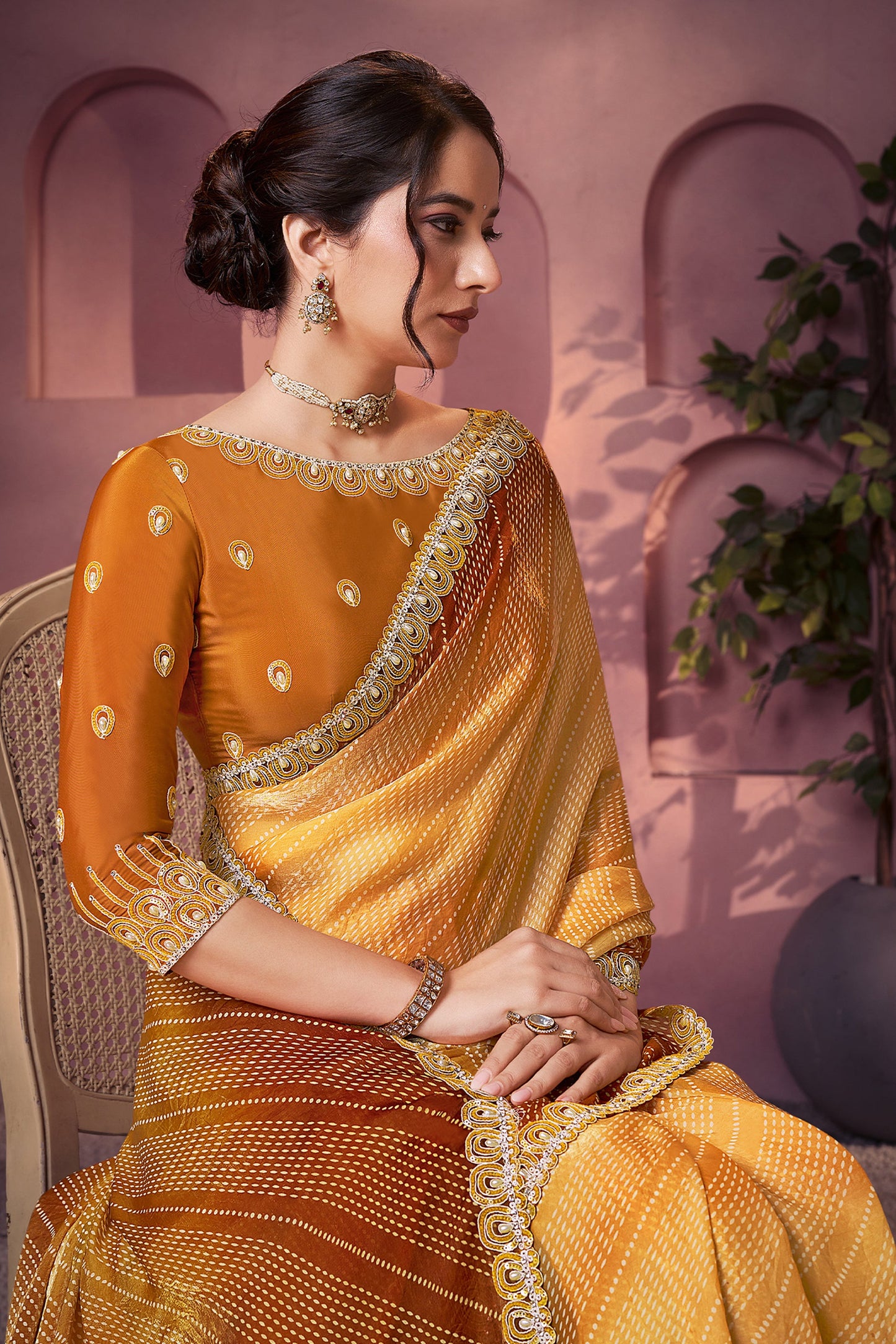 2-Tone Yellow Embroidered Satin Silk Saree-SAR10891_3_SareeButa.com