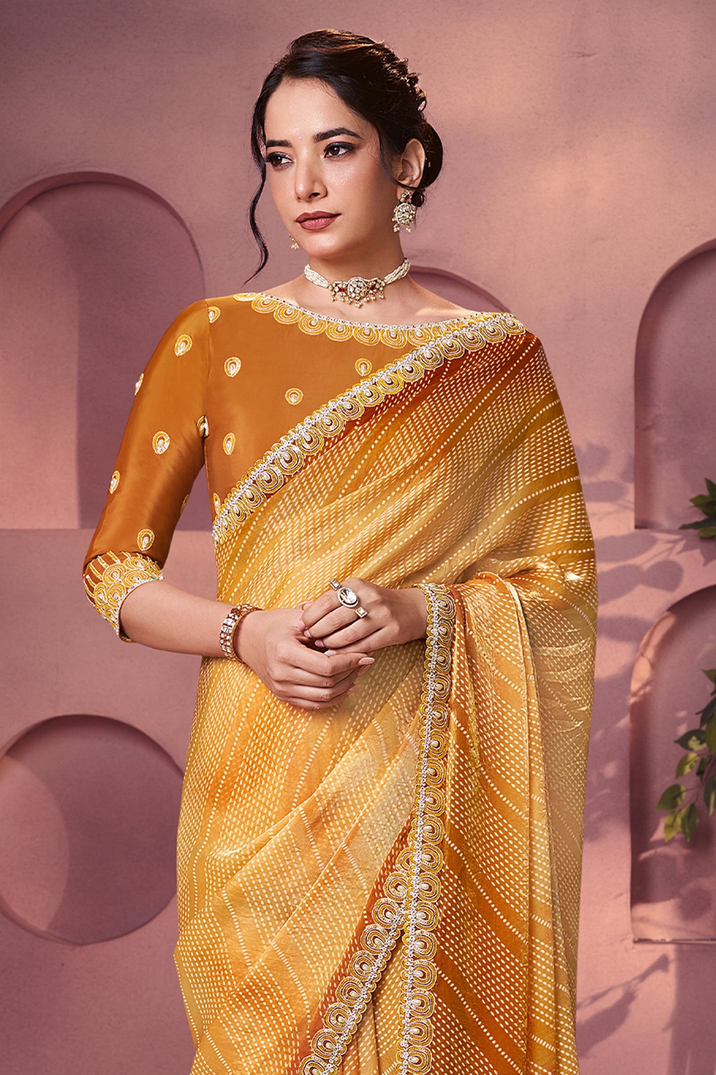 2-Tone Yellow Embroidered Satin Silk Saree-SAR10891_4_SareeButa.com